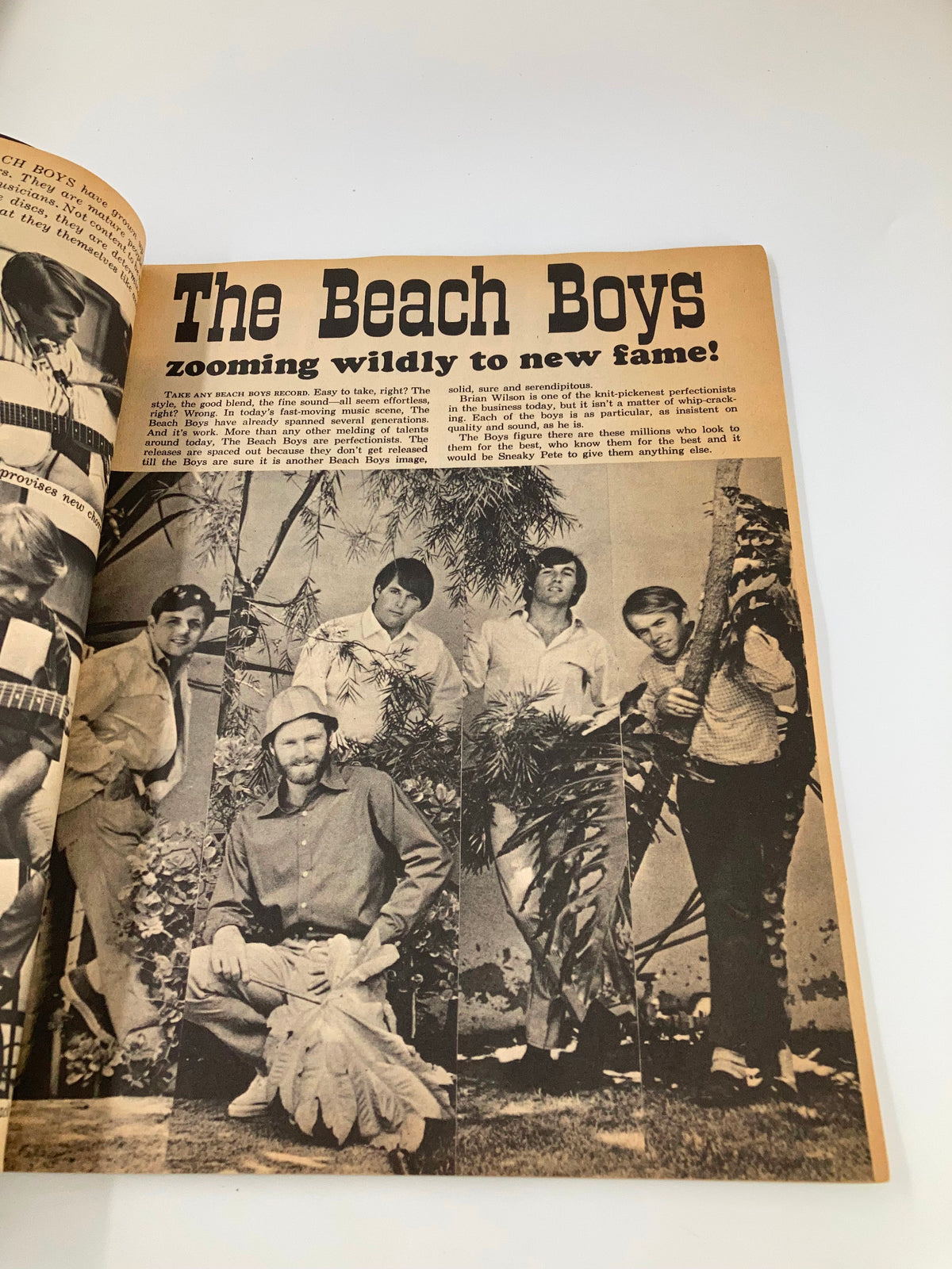 VTG Movie Teen Illustrated Magazine October 1967 featuring The Beach Boys, showcasing band members in a vintage black and white photo.