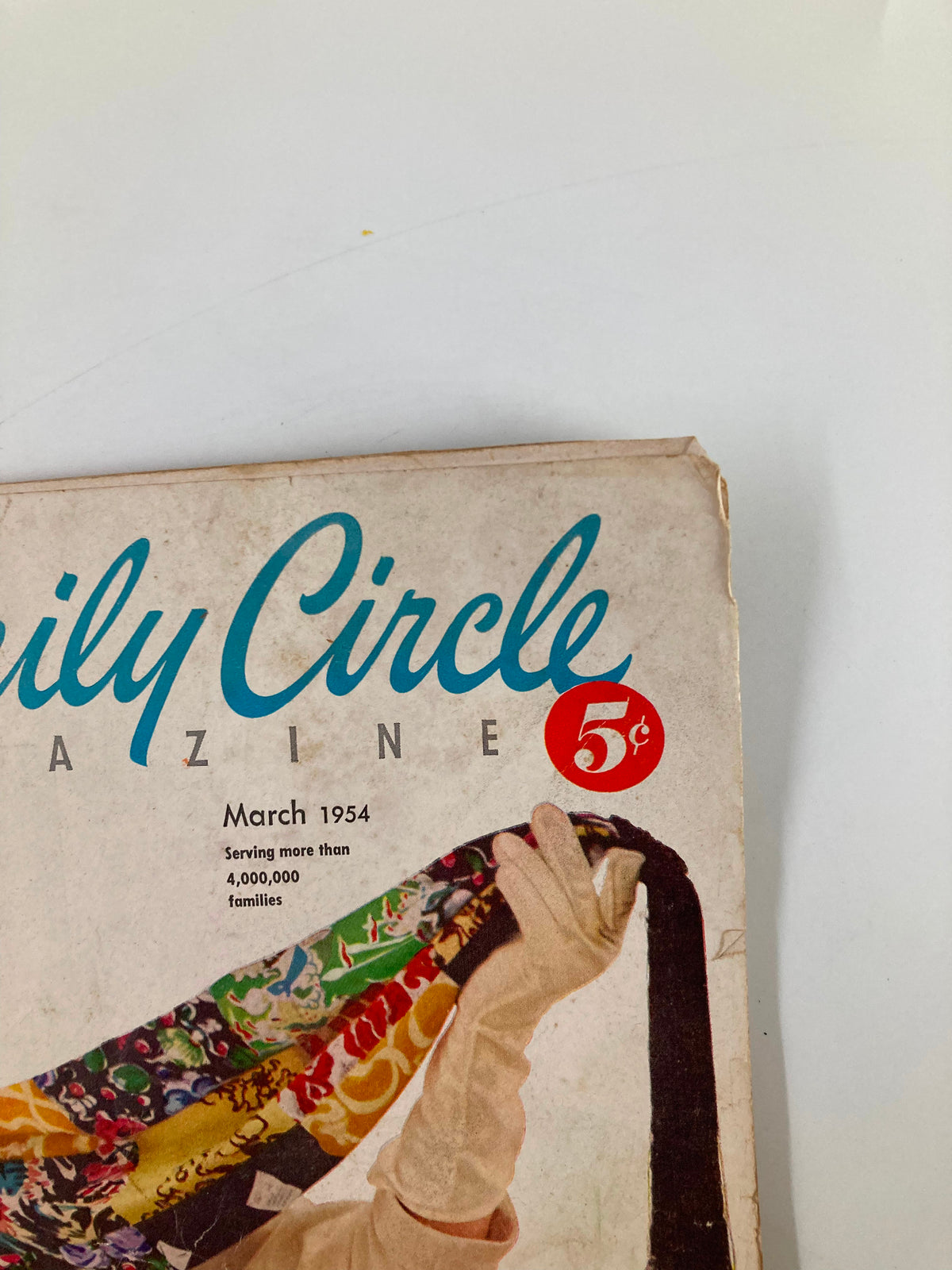 Front cover of the VTG Family Circle Magazine March 1954 showing the magazine title and a price tag of 5 cents.