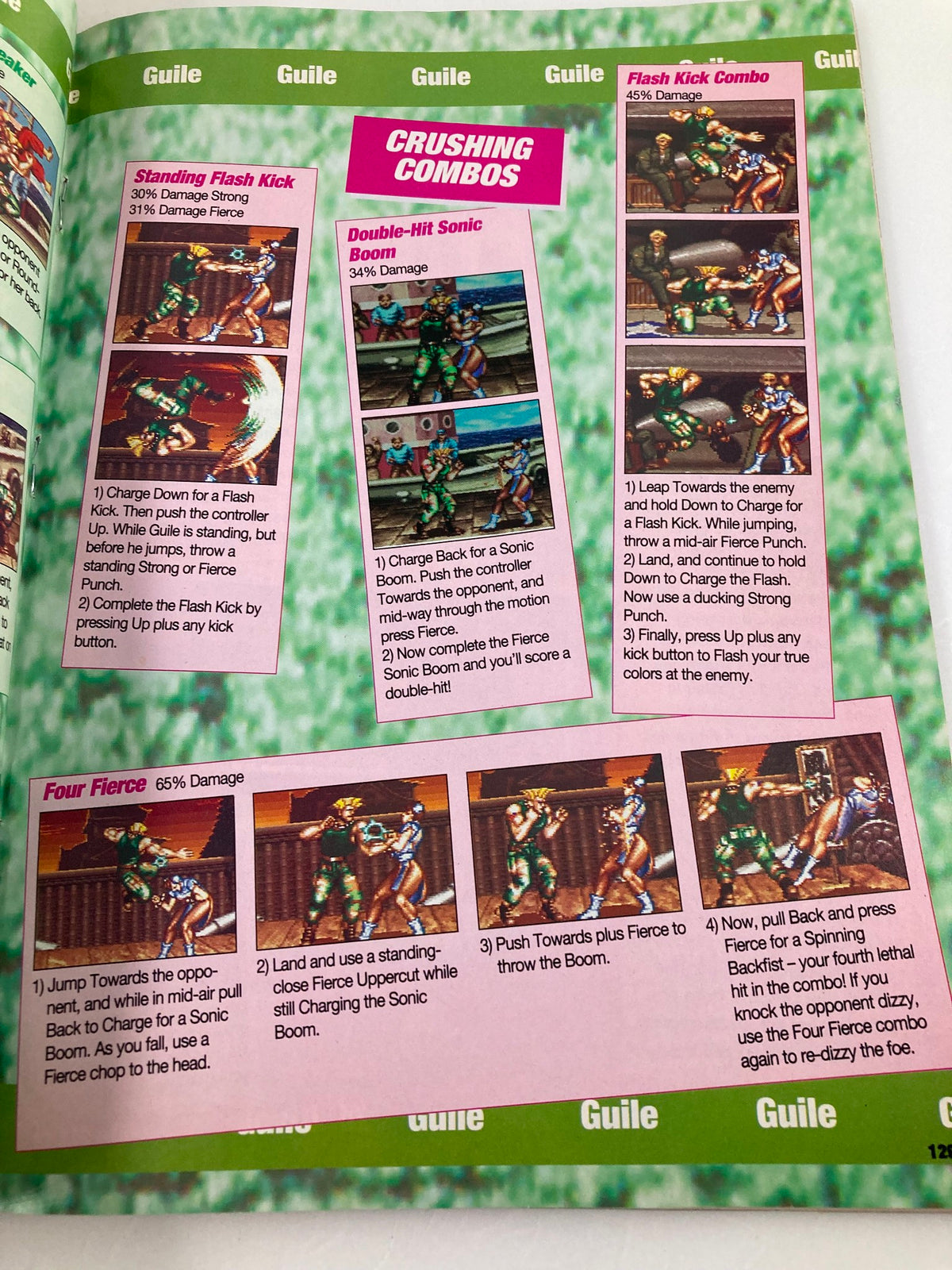GamePro Magazine Vol 4 #12 with a guide on Street Fighter II characters featuring Guile's moves and gameplay strategies for players.