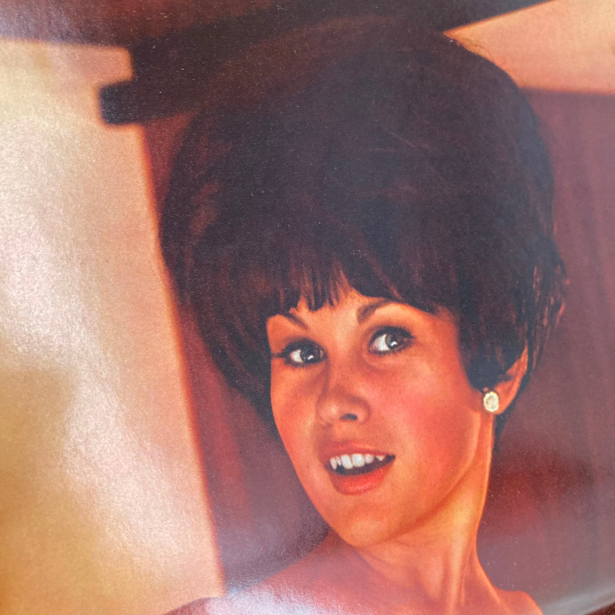 Inside photo from Playboy Magazine July 1969, depicting a portrait of Barbara Klein with glamorous hairstyle.