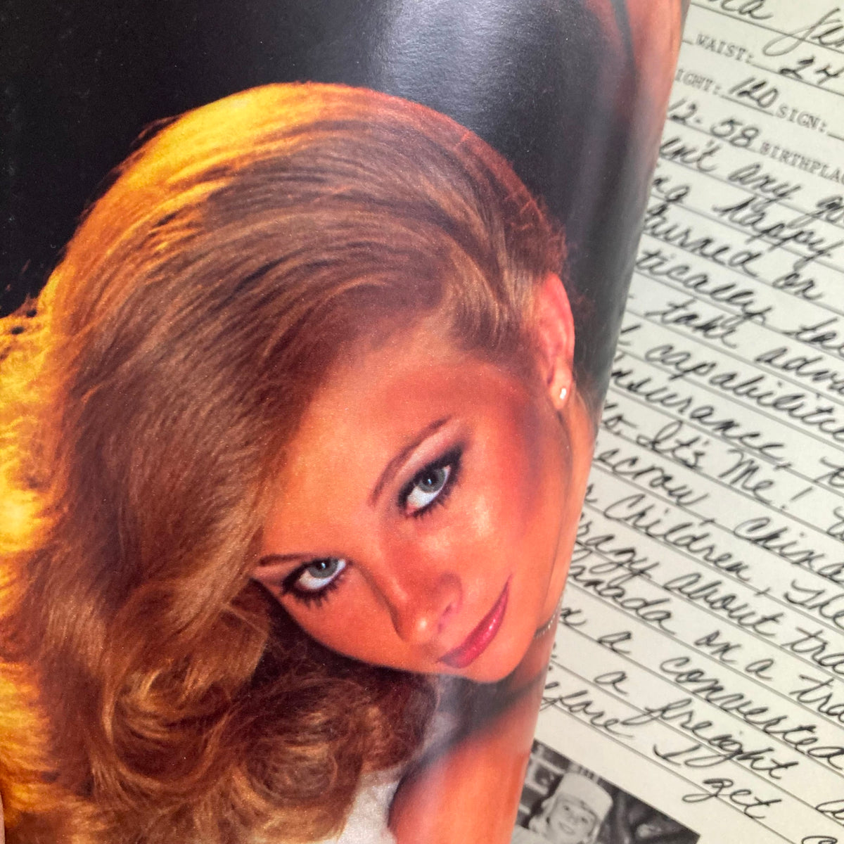 Inside page of Playboy Magazine January 1978, featuring a stunning portrait of a model with glamorous styling.