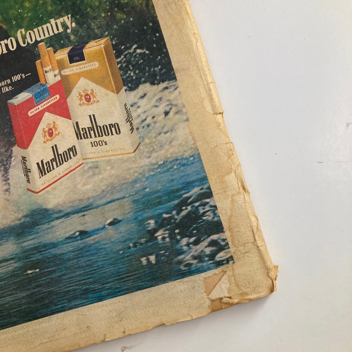 Close-up of the back cover advertisement for Marlboro cigarettes in Rolling Stone Magazine June 15 1978, highlighting Marlboro 100s with vibrant visuals.