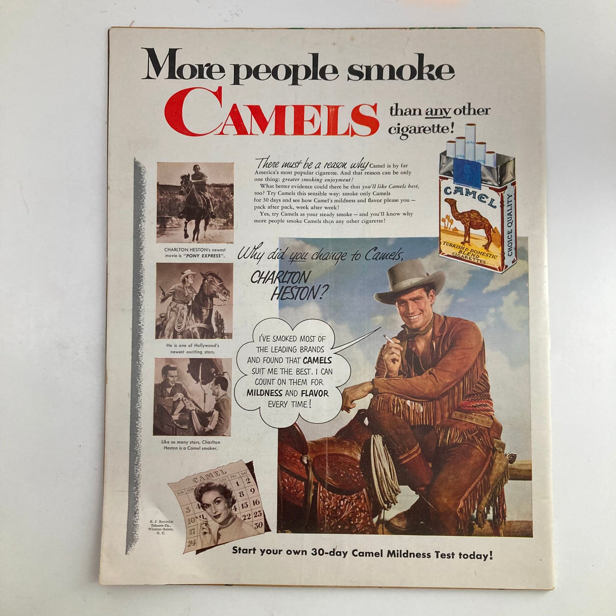 Advertisement page from VTG Look Magazine June 2 1953 featuring Camel cigarettes, highlighting popular culture and marketing from the 1950s.