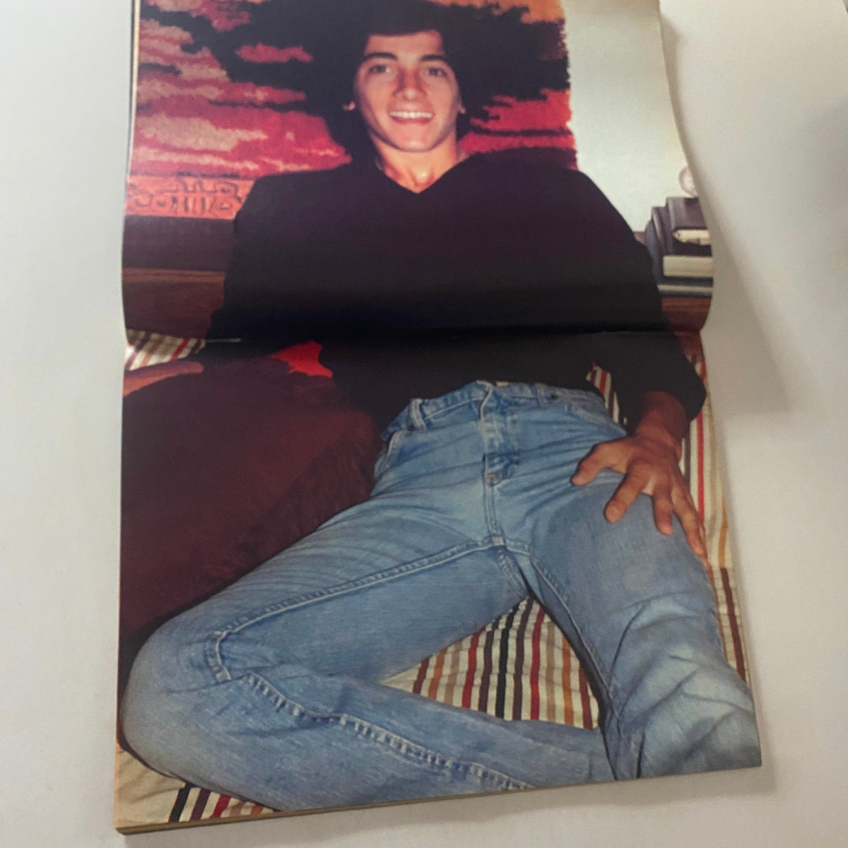 Interior image from Teen Bag Magazine 1981 Spring Annual, featuring a young man with an afro, showcasing 1980s fashion and style.