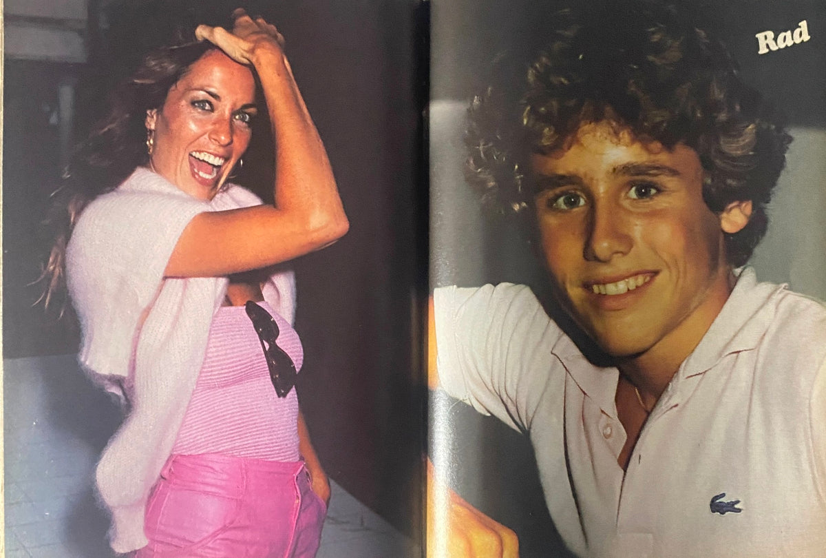 Teen Bag Magazine March 1981 photo spread with a cheerful woman in a pink outfit and a smiling young man, highlighting 80s fashion.