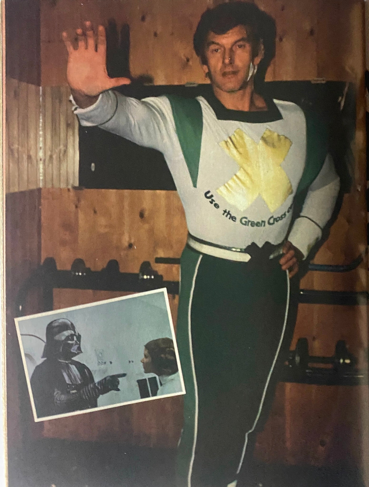 Teen Bag Magazine March 1981 image of a man in a superhero outfit with a scene from Star Wars, reflecting 1980s pop culture.