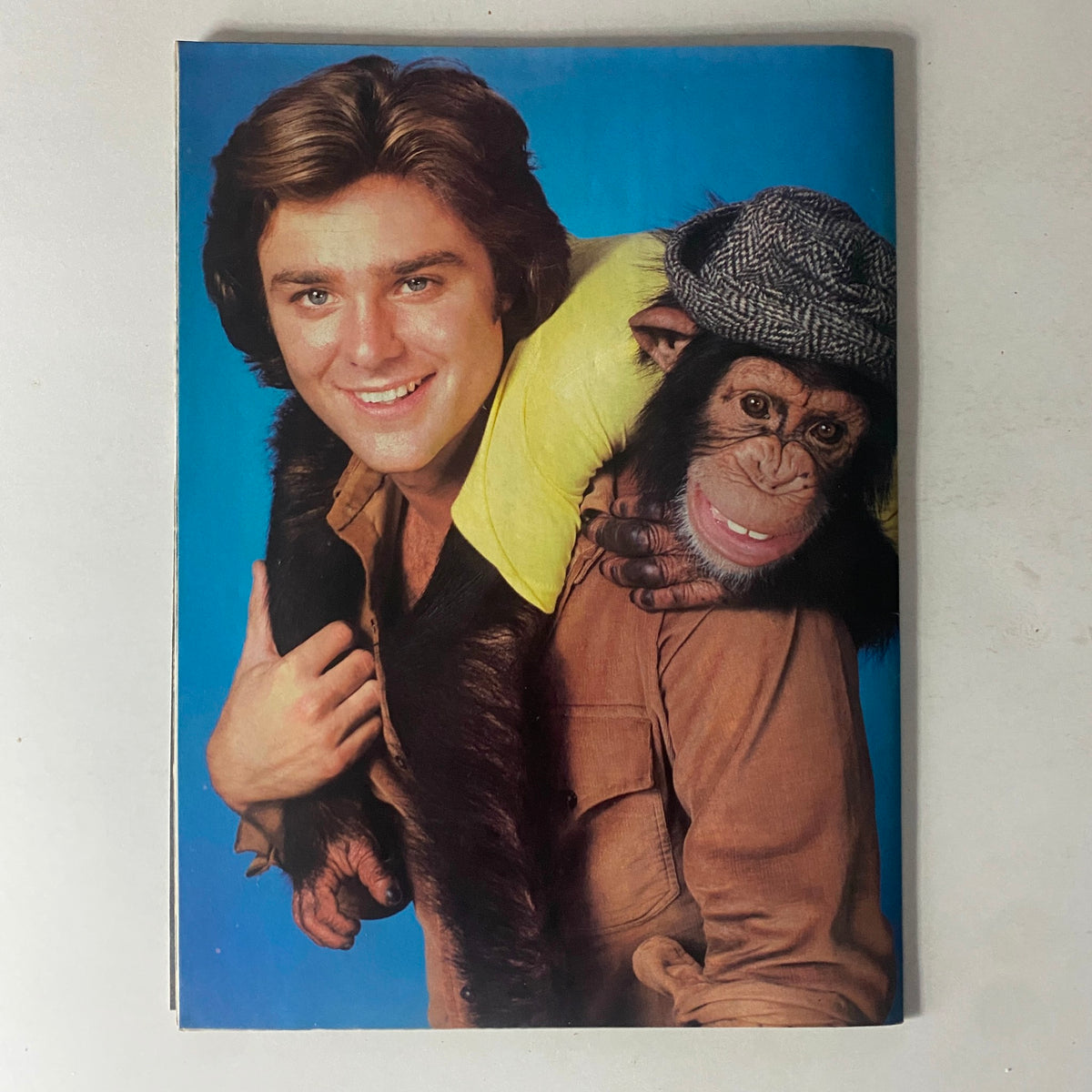 Teen Bag Poster Whoppers Issue No. 8 highlighting a young male celebrity grinning while holding a monkey on his shoulder, reflecting the fun and charm of 1980s television.