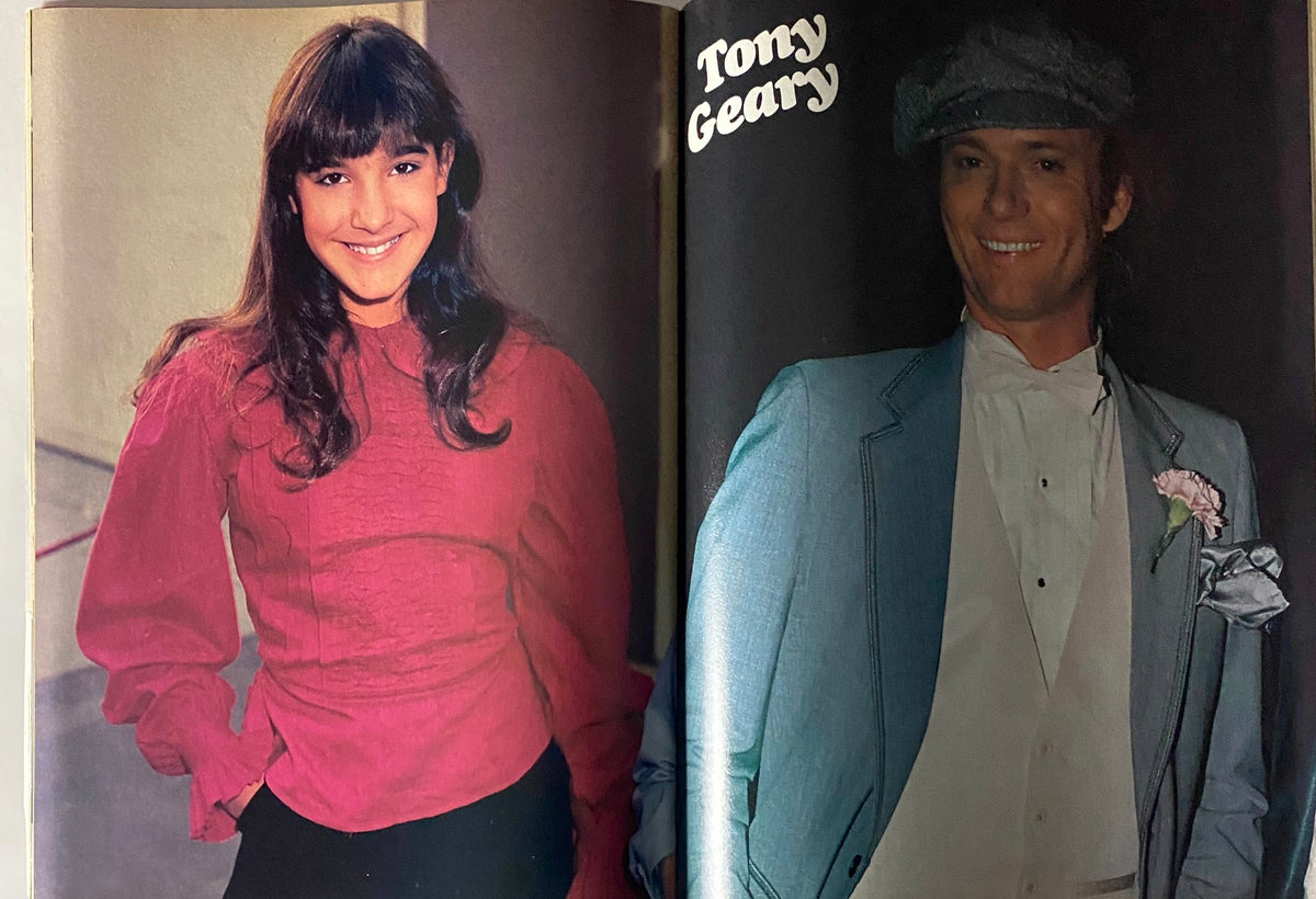 Teen Bag Magazine May 1982 image of two well-known actors, a young woman with long hair and a young man in formal attire, emphasizing popular teen culture.