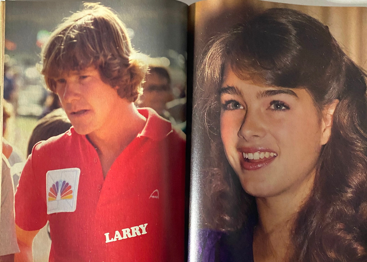 Image of a male and female from Teen Bag Magazine May 1981, featuring one man in a red shirt and a young woman with curly hair.