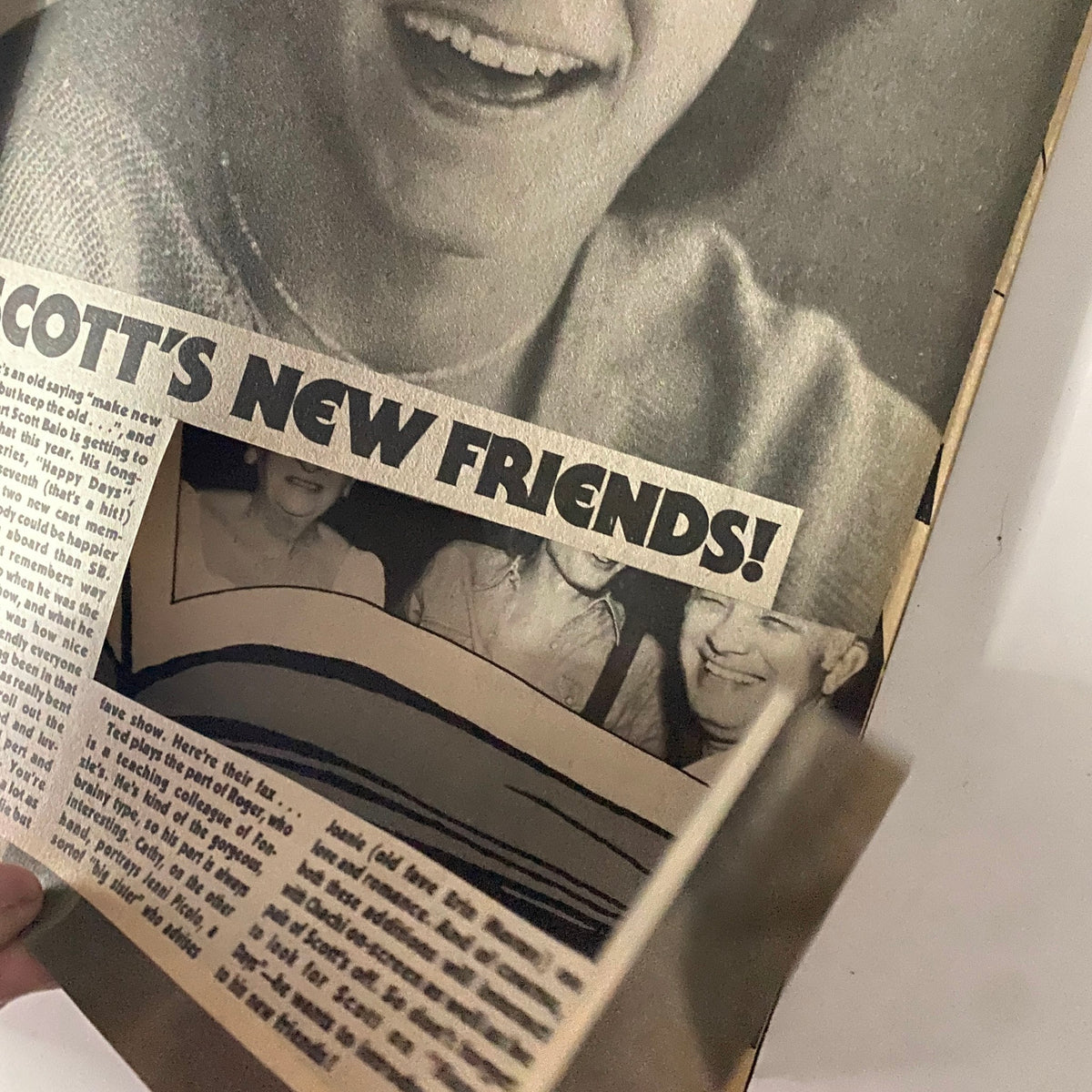 Article page titled 'Scott's New Friends' from Teen Pin-Ups Magazine June 1981 showcasing notable personalities.