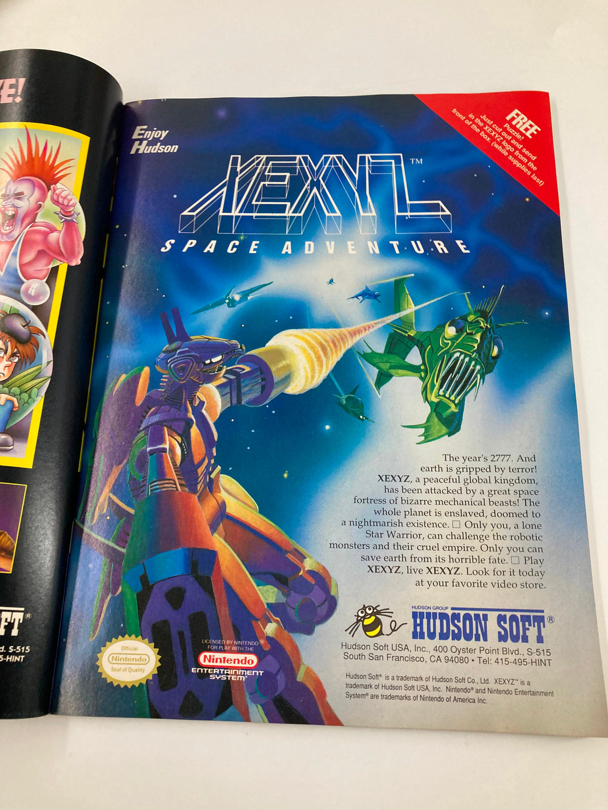 GamePro Magazine October 1990 featuring the sci-fi game Xexyz, with a dynamic cover showcasing a space battle scenario.