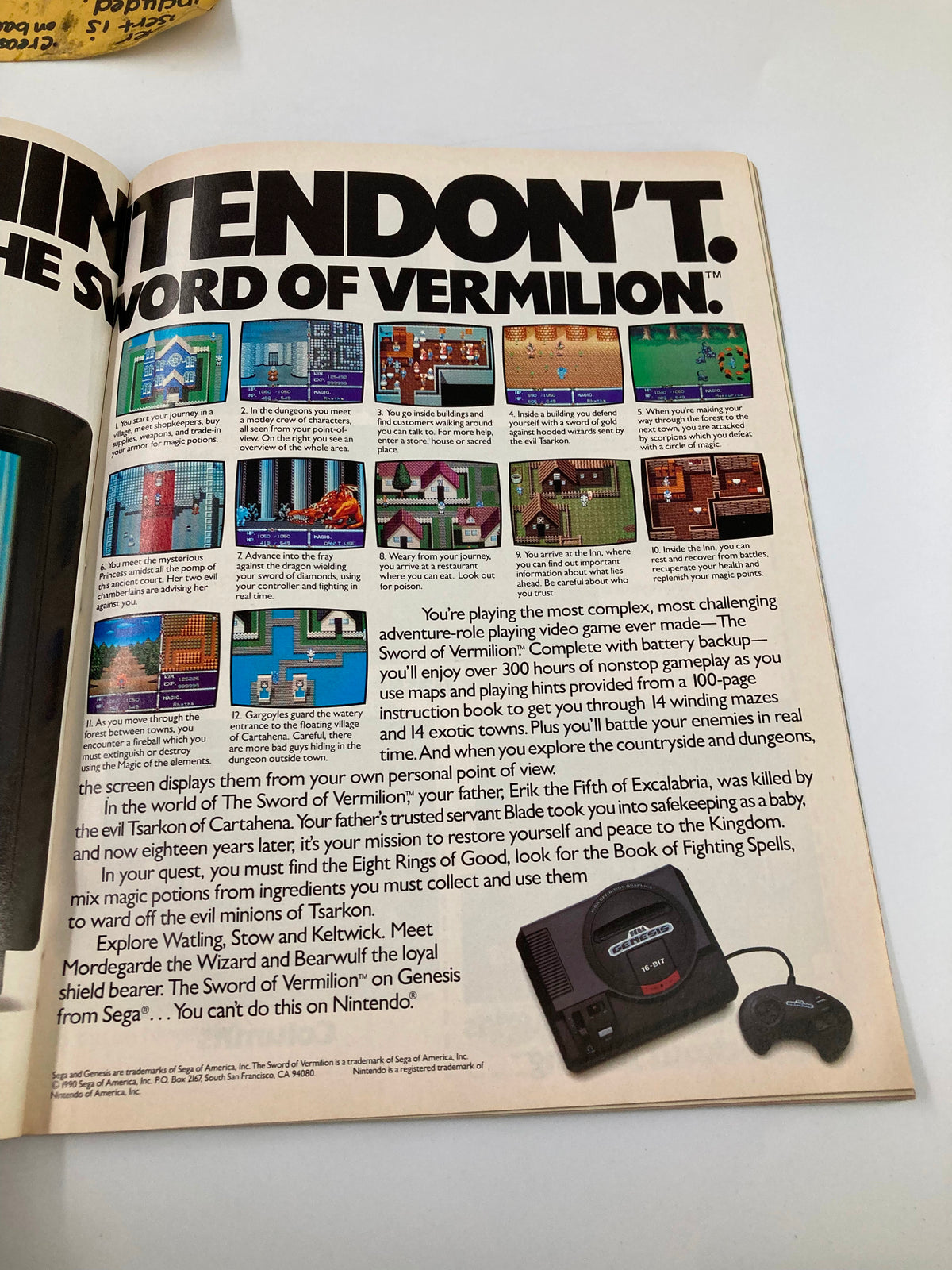 GamePro Magazine October 1990 showcasing gameplay images and tips for The Sword of Vermilion.