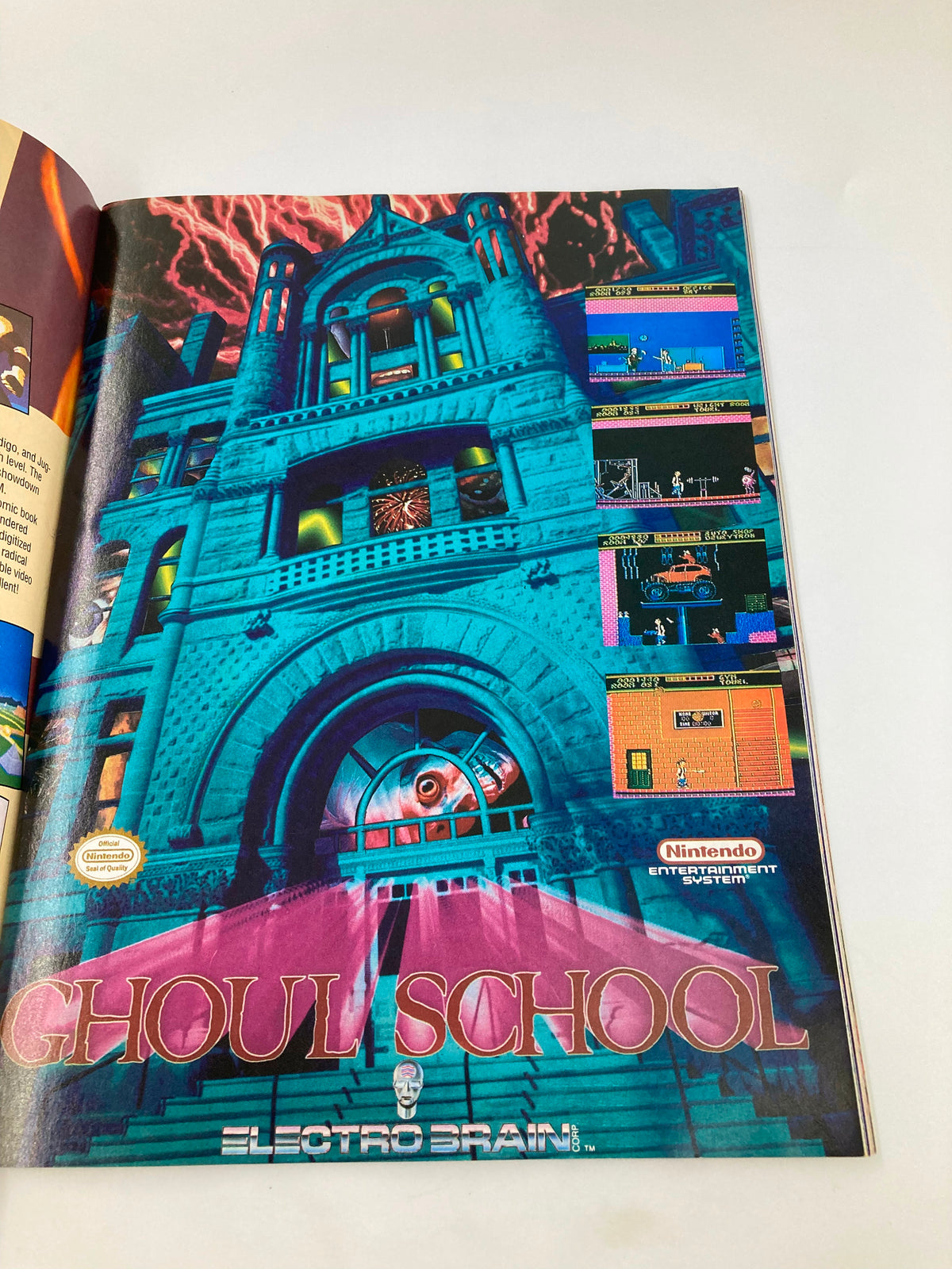 GamePro Magazine July 1992 featuring an advertisement for the game Ghoul School by Electro Brain.