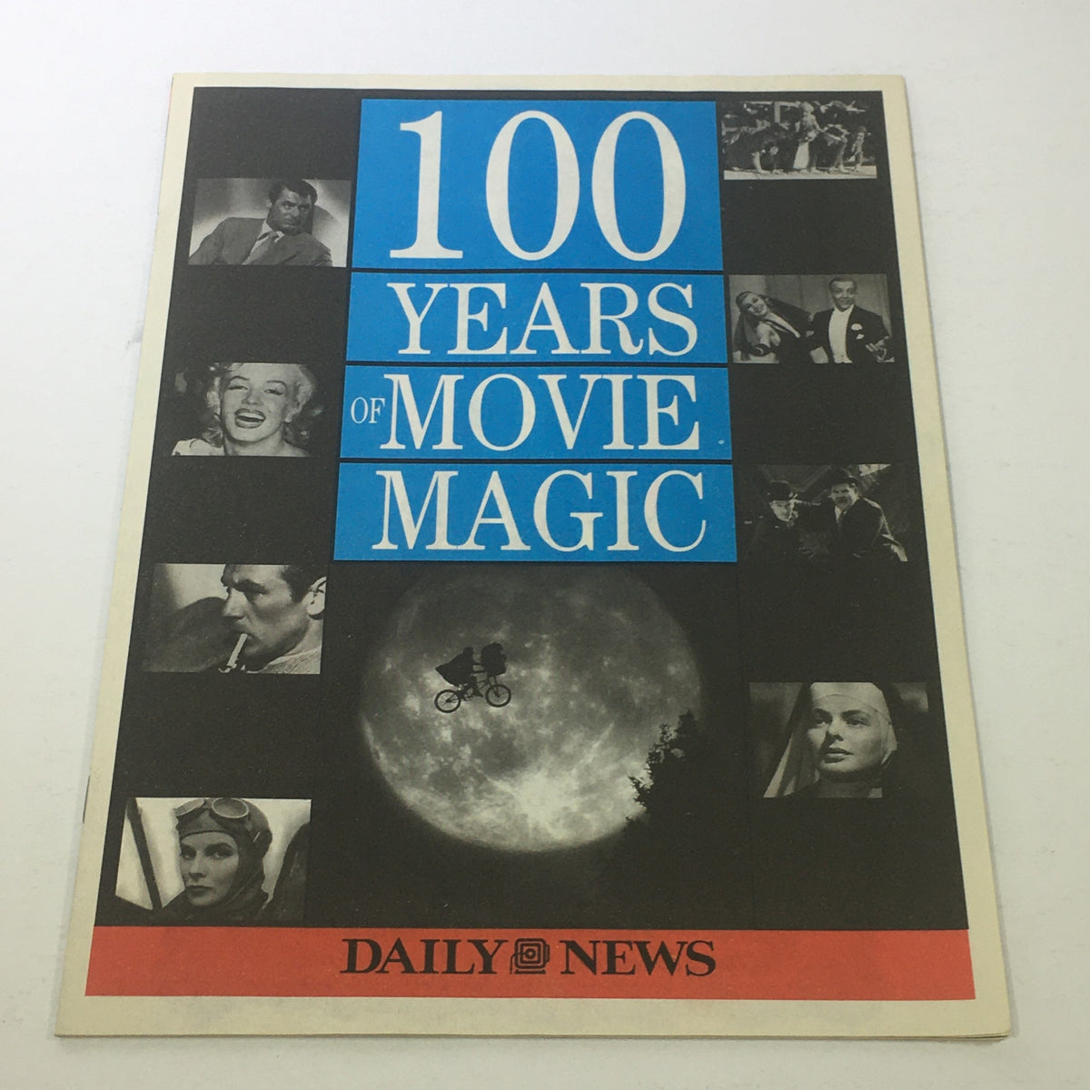 Cover page of Daily News Magazine, November 19, 1995, featuring the title '100 Years of Movie Magic' with iconic film imagery.
