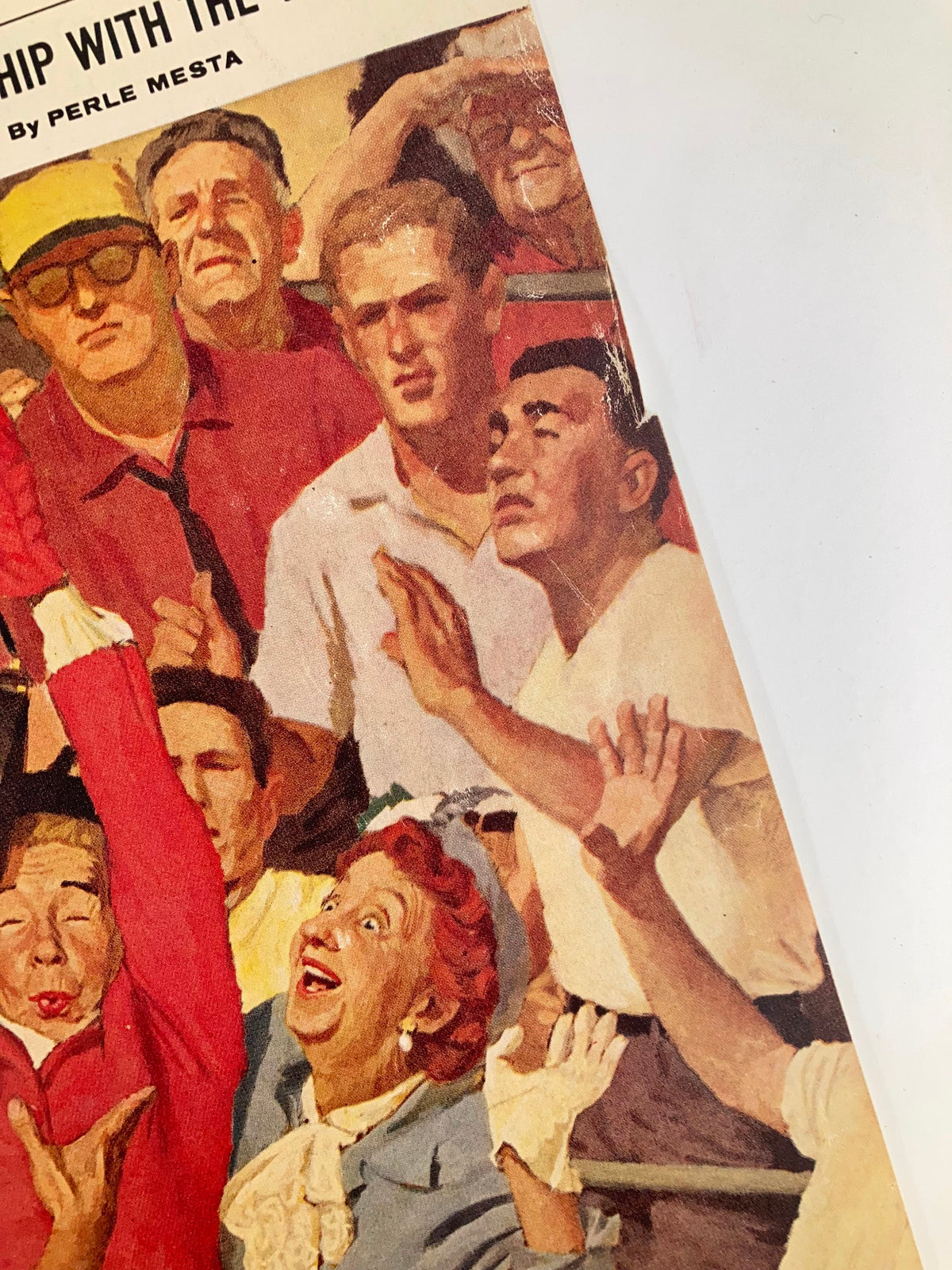 Close-up of The Saturday Evening Post cover dated April 23 1960, featuring anxious and joyous expressions of a crowd, prominently displays the headline 'Why Do They Hate Us In Panama?' with contributions by Harold H. Martin and Perle Mesta.