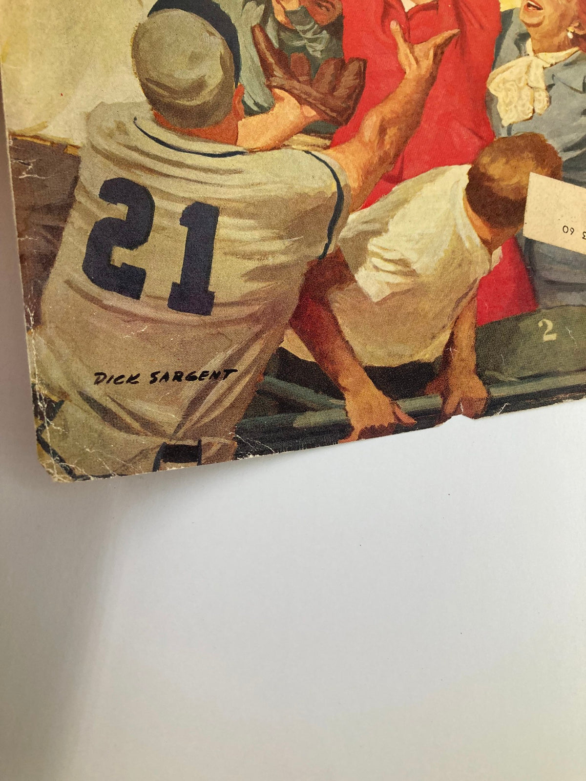 Detail view of The Saturday Evening Post cover from April 23 1960, highlighting a sporting event audience with the headline 'Why Do They Hate Us In Panama?' along with contributors Harold H. Martin and Perle Mesta.