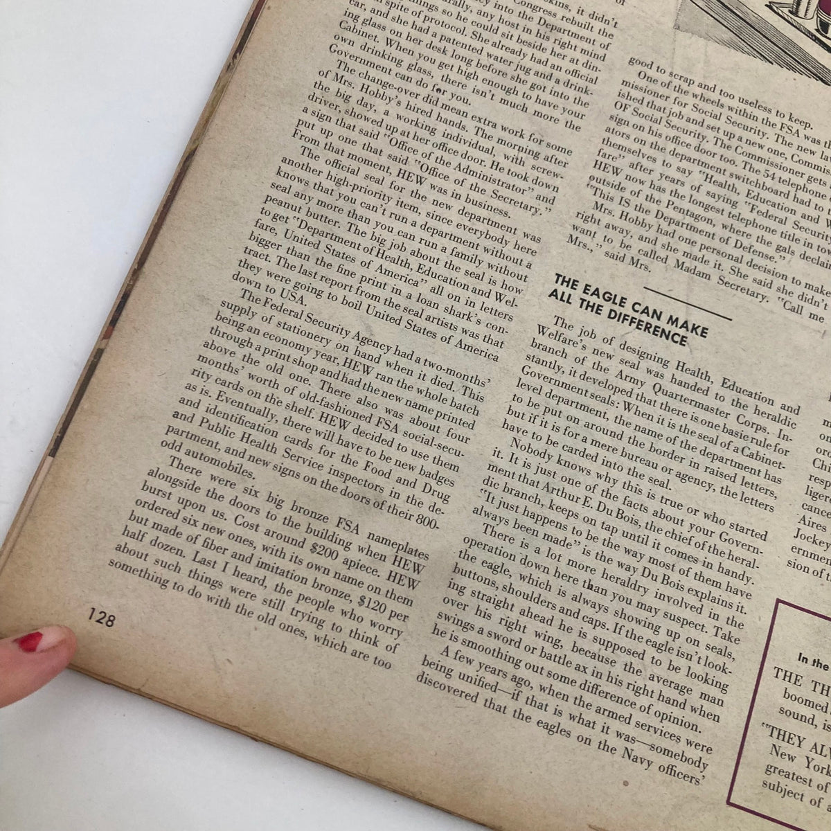Page 128 from VTG Look Magazine June 16 1953, displaying a segment of an article focused on health and education policy discussions of the 1950s.