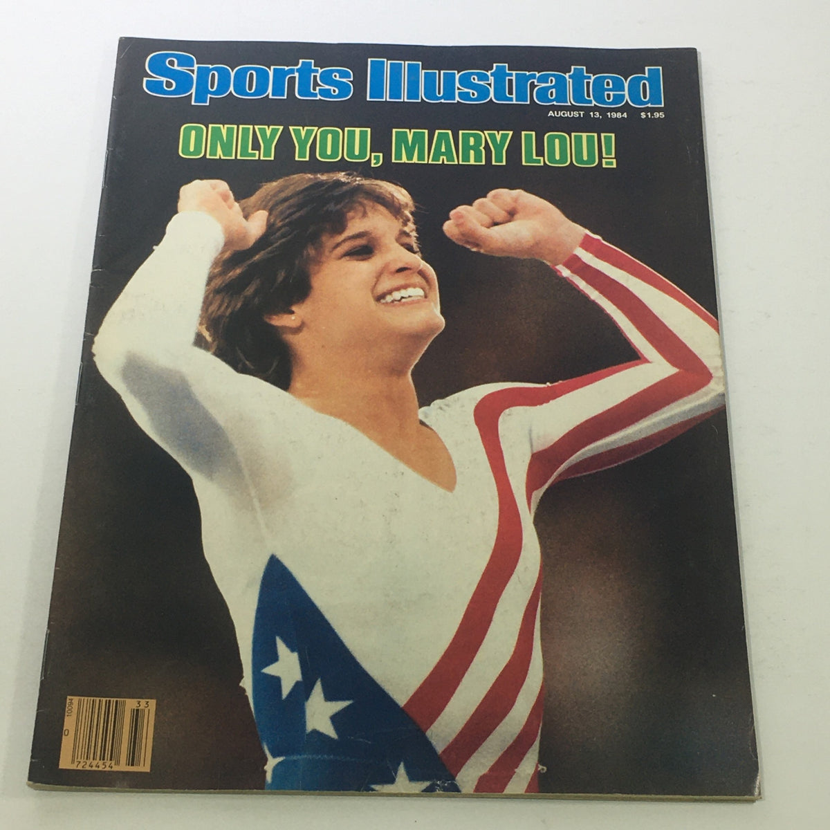 Cover of Sports Illustrated: August 13, 1984 - Only You, Mary Lou Retton, featuring the iconic gymnast Mary Lou Retton celebrating her Olympic achievements with a joyful expression while wearing a patriotic outfit.