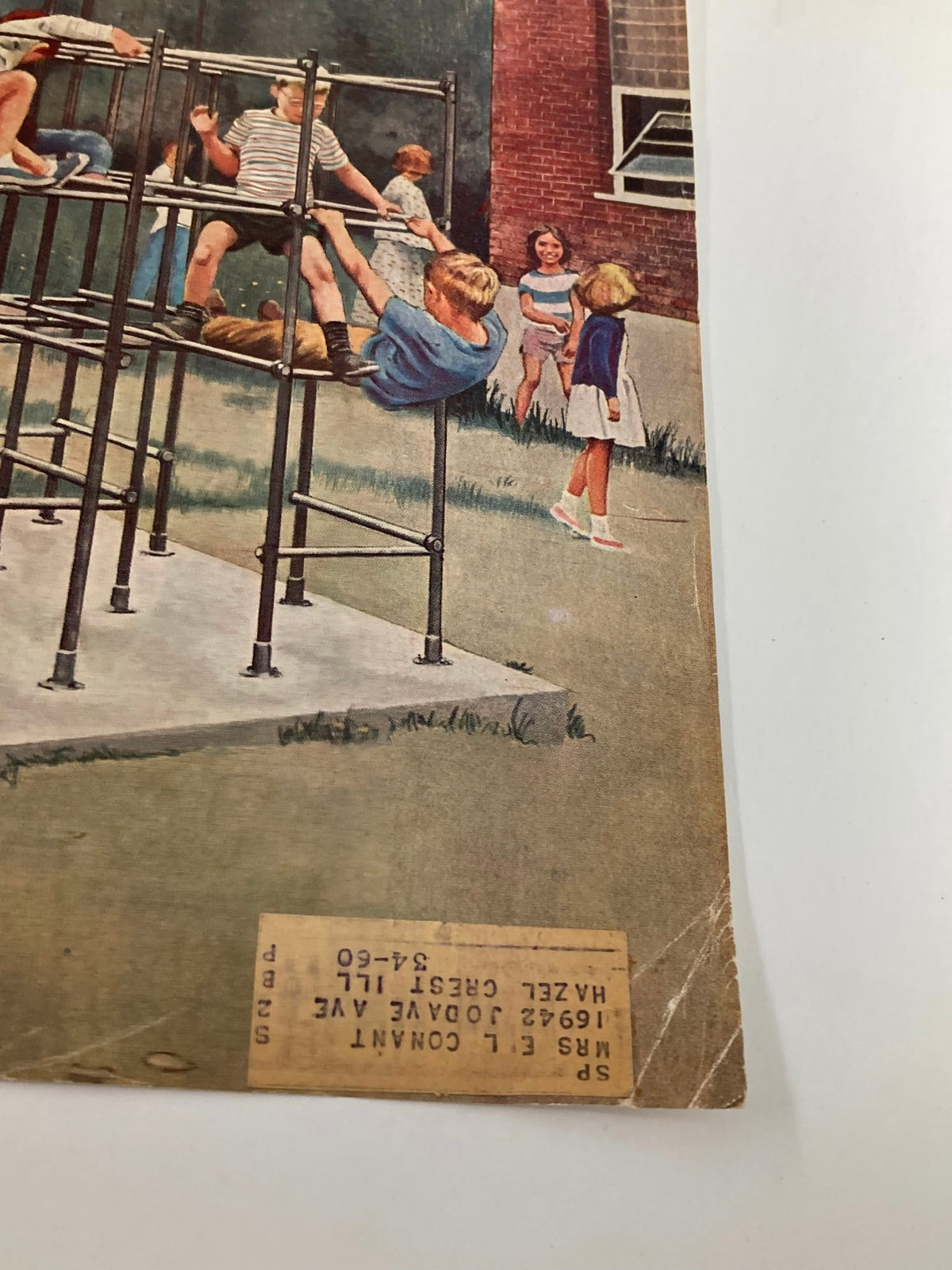 The Saturday Evening Post cover from November 7, 1959, featuring children at play on a playground structure, showcasing the nostalgic theme of 'FDR's Lonely Last Days.'