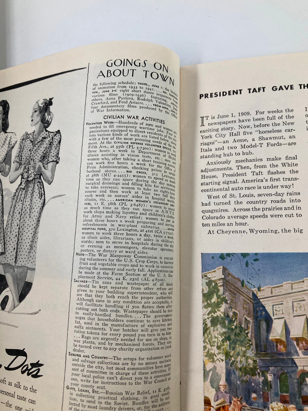 Another inside page from The New Yorker Magazine, June 3, 1944, featuring the "Goings On About Town" section, showcasing events and activities relevant to that time.