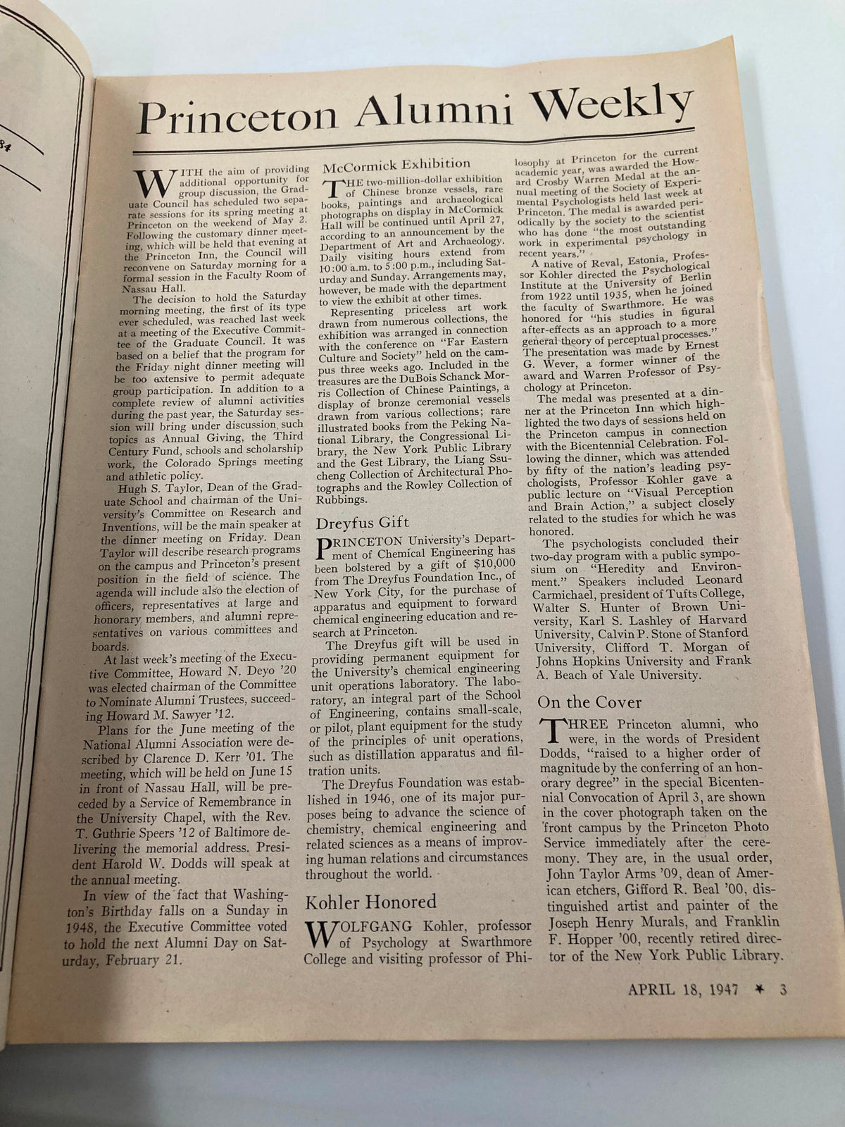 Vintage Princeton Alumni Weekly April 18 1947 The Graduate Council Spring Meeting