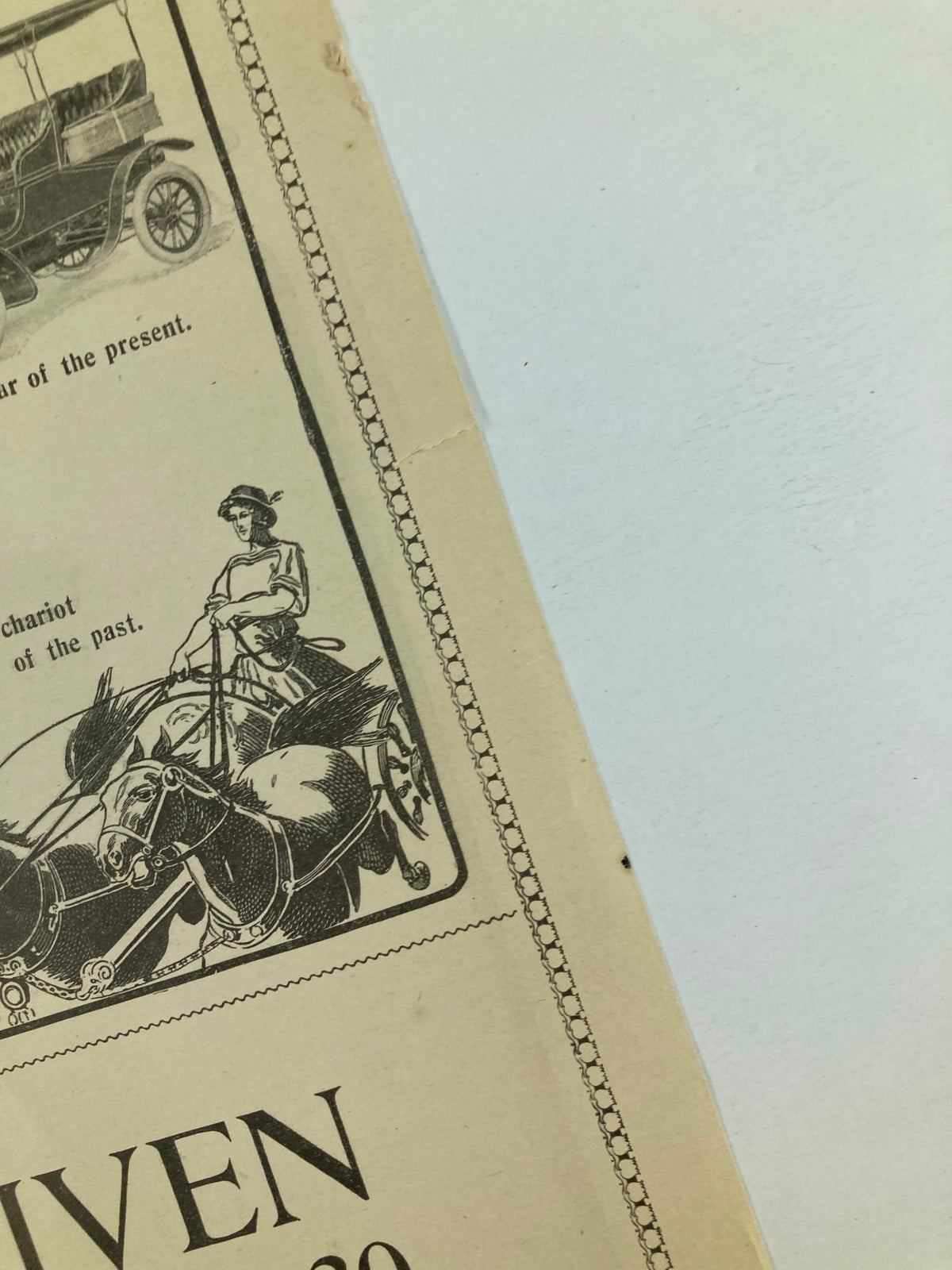 Detail from The Saturday Evening Post cover dated August 6, 1904 featuring a vintage illustration with a chariot and horses, titled 'Beginning The Eagle's Shadow'. This piece represents early 20th-century American culture.