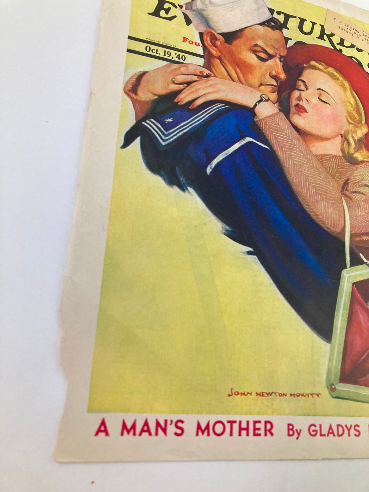 COVER ONLY The Saturday Evening Post October 19 1940 A Man's Mother