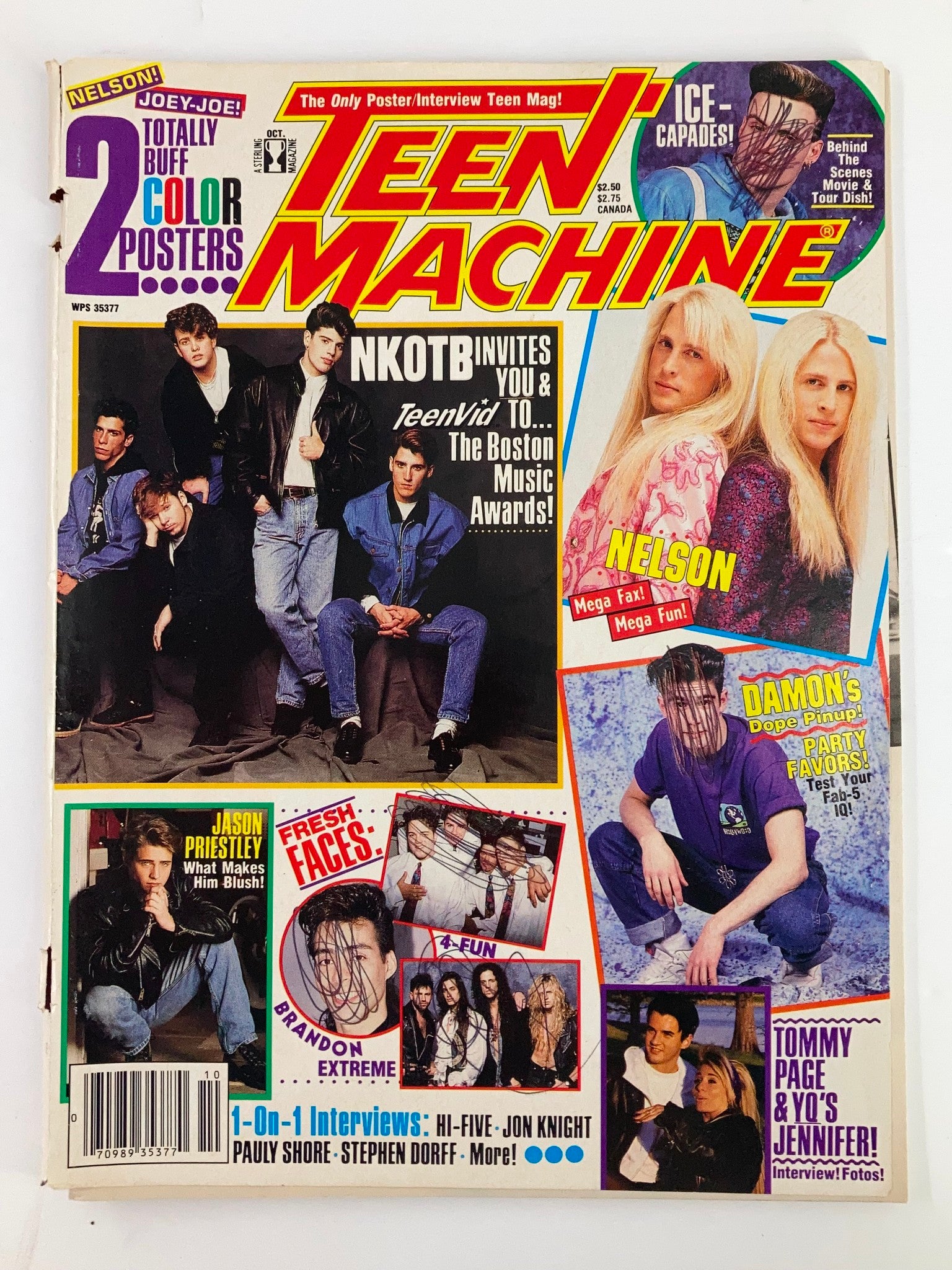 1991 Teen Machine Magazine - NKOTB & Jason Priestly