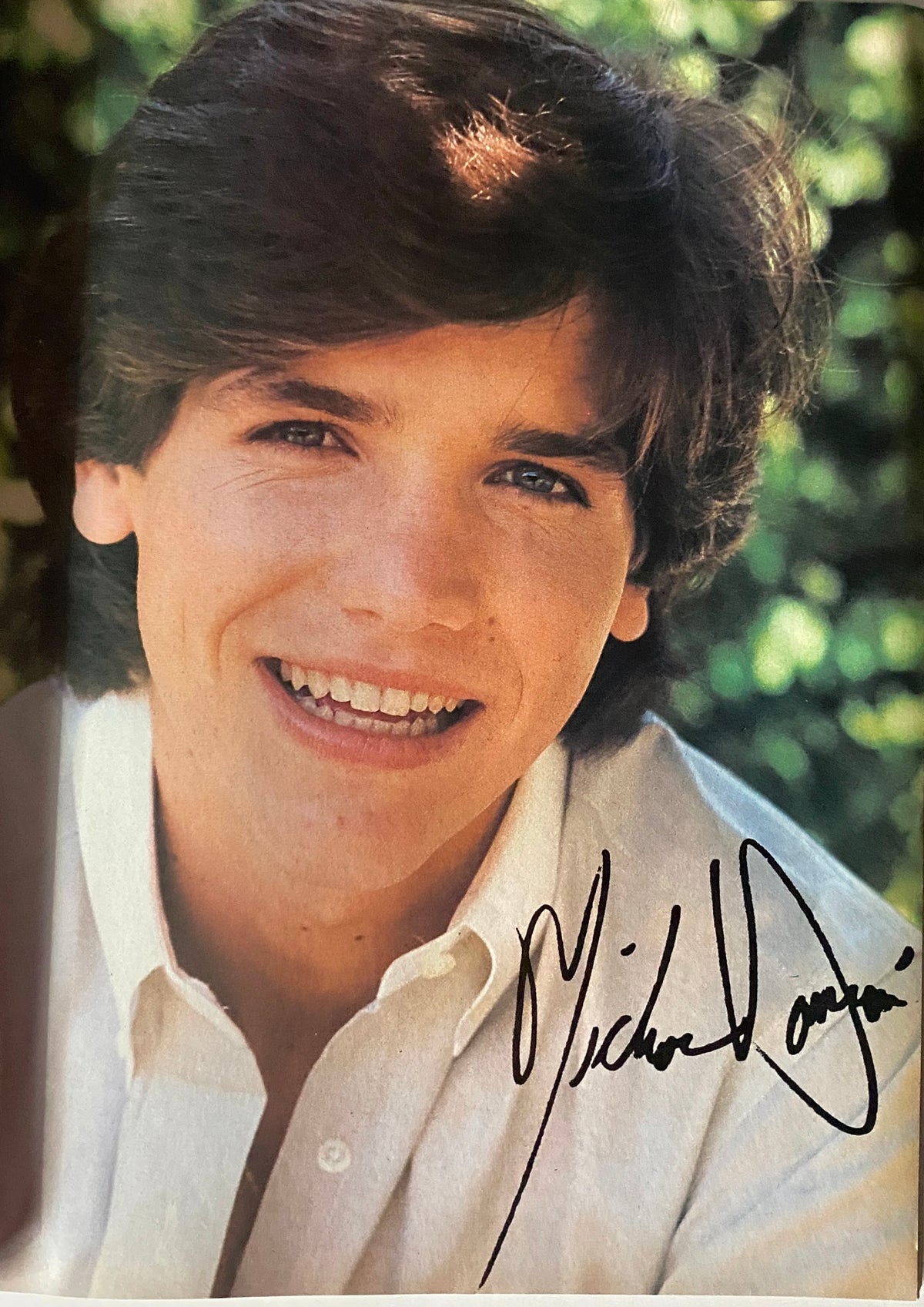 Tiger Beat Magazine May 1982 featuring Michael Damian with a smiling face, showcasing his youthful charm and signature in a nostalgic portrait.