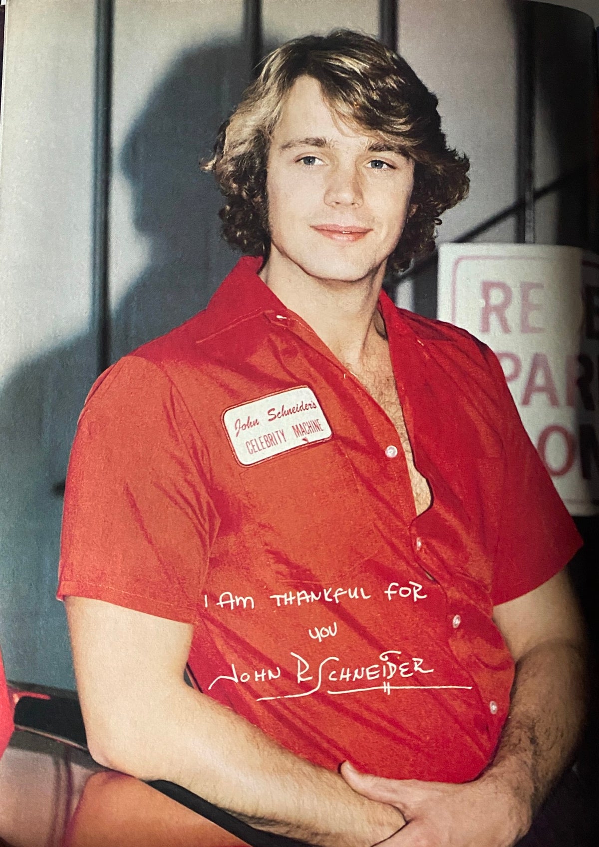 Article featuring John Schneider in Tiger Beat Magazine June 1982, showcasing a personal message from Schneider expressing gratitude to fans.
