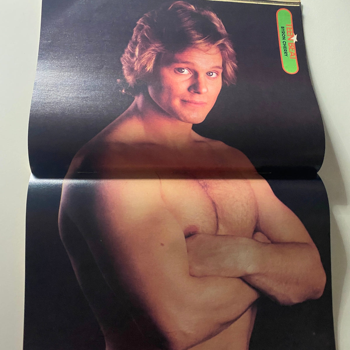Teen Beat Magazine August 1983 featuring a centerfold of Byron Cherry showcasing his muscular build.