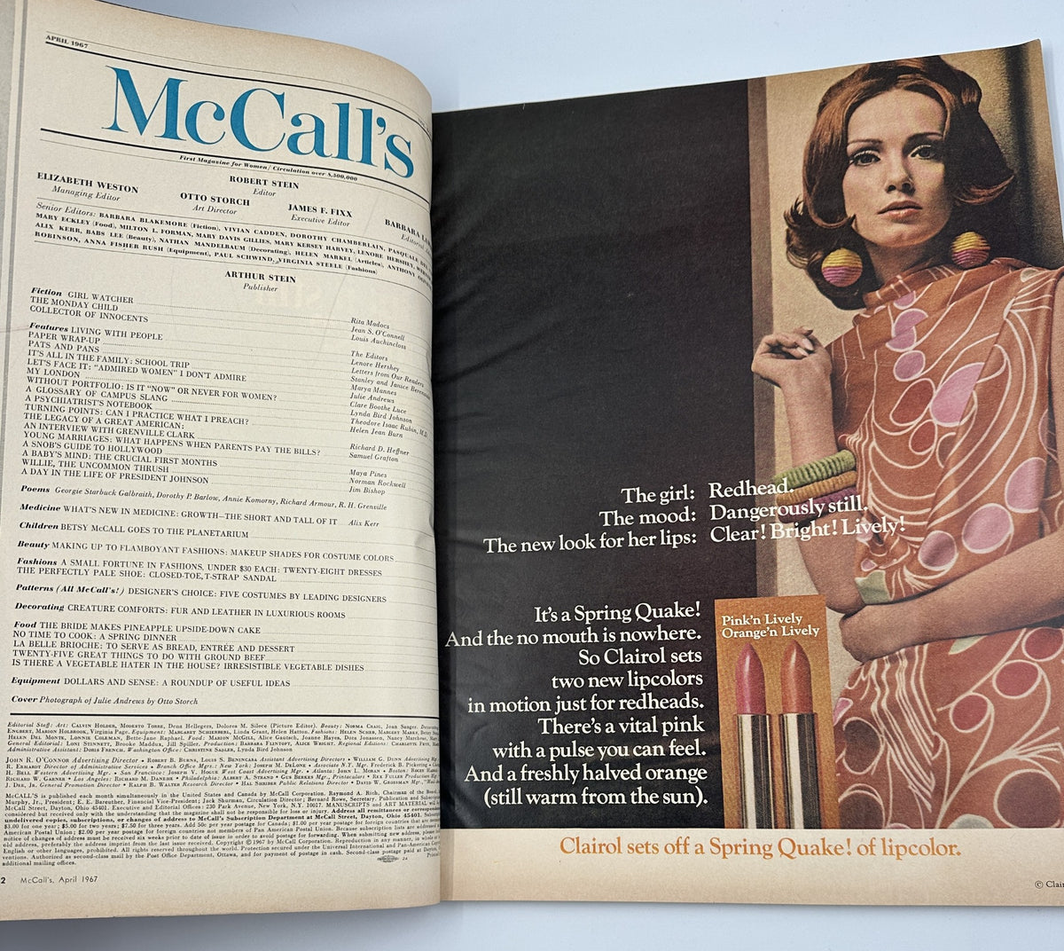 McCall's Magazine April 1967 Julie Andrews, Lyndon Johnson Hollywood