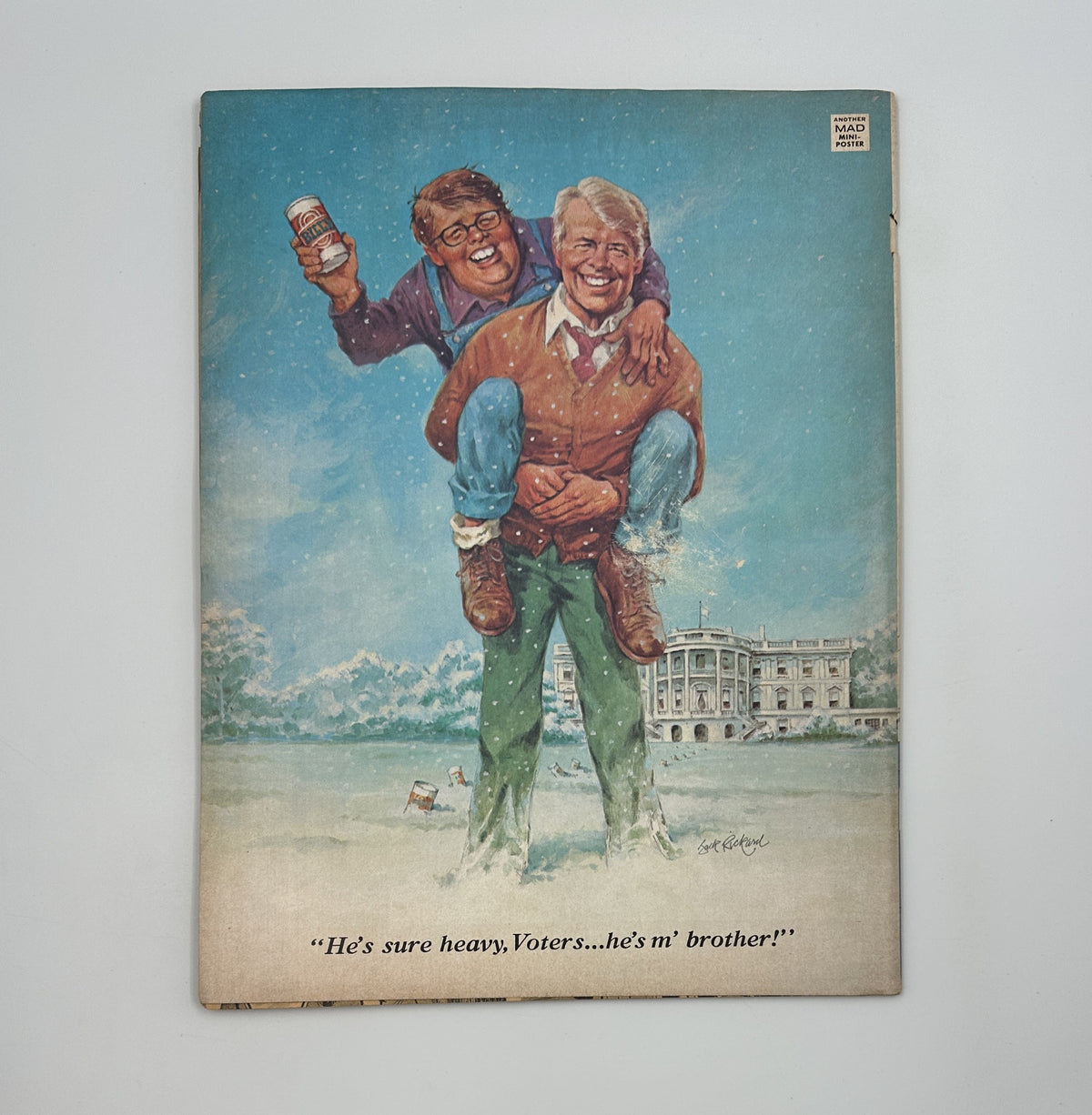Cover of MAD Magazine No. 209, September 1979, featuring a humorous illustration depicting a character exclaiming, 'He's sure heavy, Voters... he's m' brother!' with a light-hearted cartoon style, reflecting the satire typical of the magazine.
