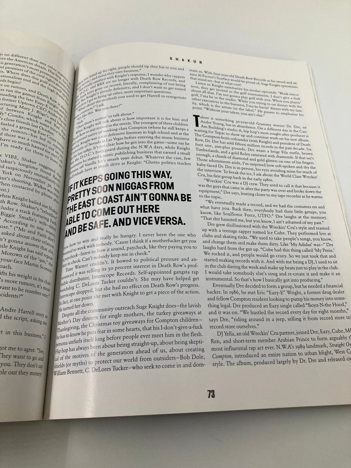 Tupac Shakur Memoir - A powerful text excerpt discussing East Coast-West Coast rivalry, reflecting Tupac's insights on the hip-hop scene.