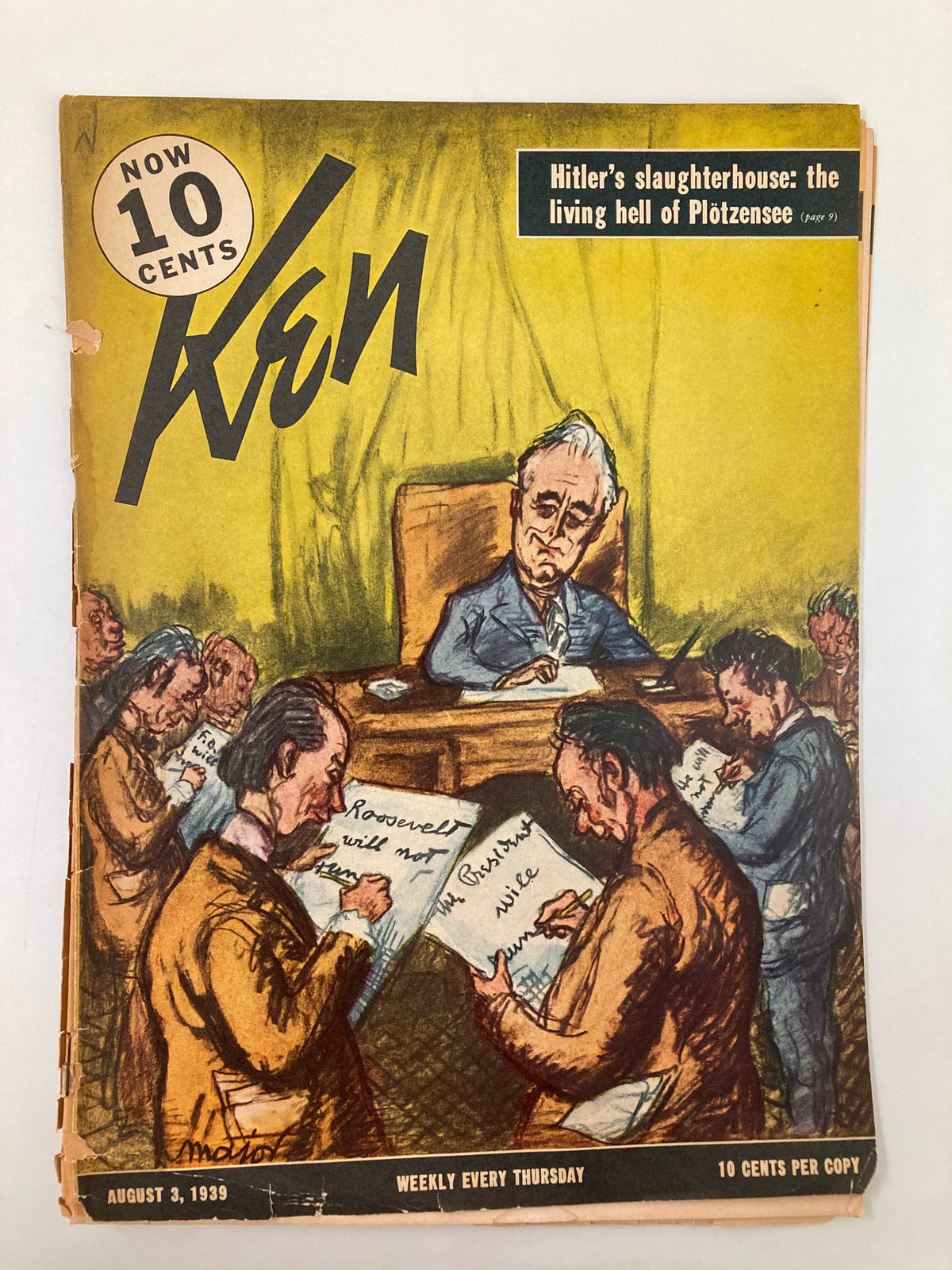 Vintage Ken Magazine August 3 1939 Adolf Hitler's Slaughterhouse Plotzensee No Label
