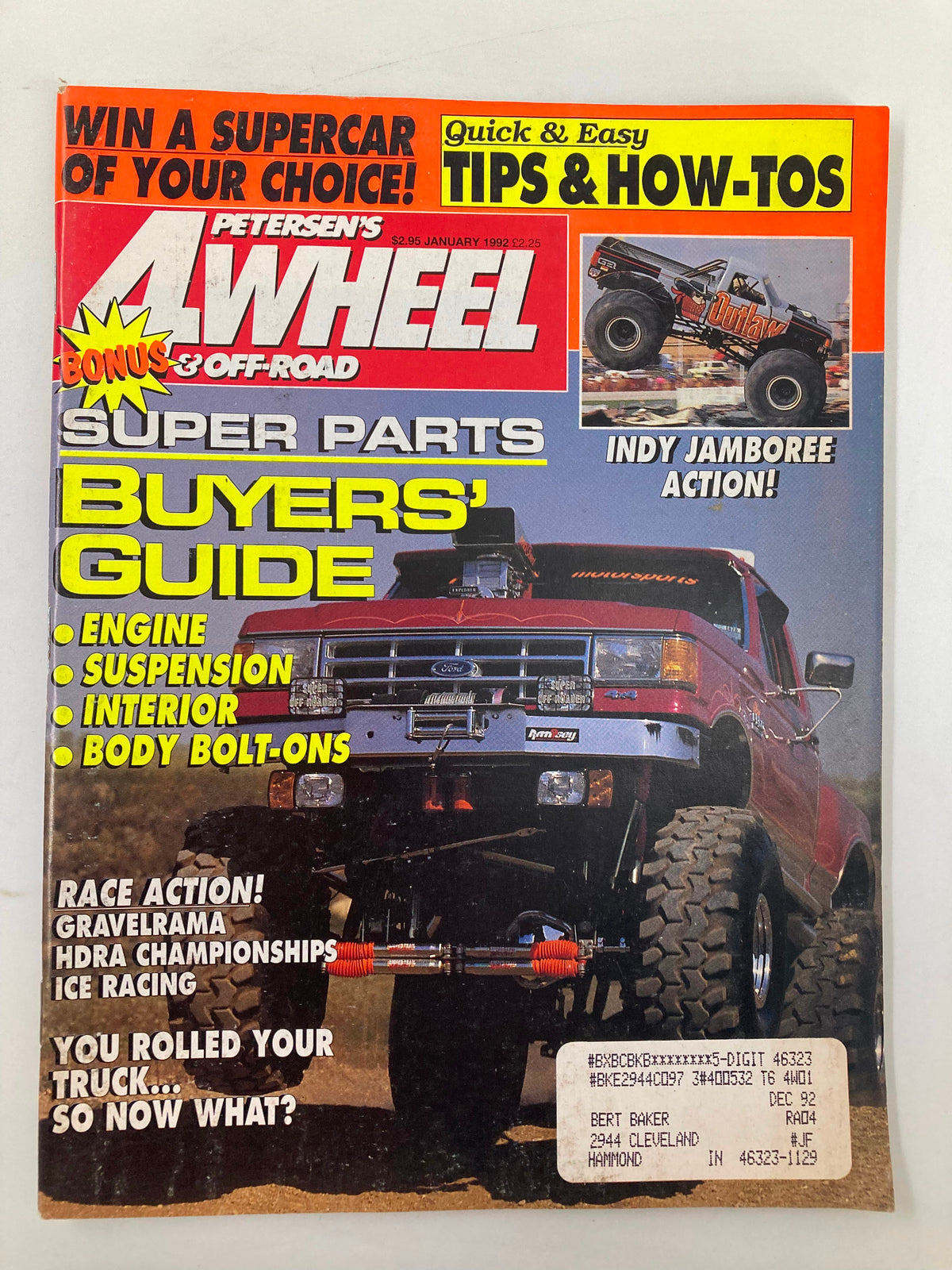 Petersen's 4 Wheel & Off-Road Magazine January 1992 Super Parts Buyers' Guide