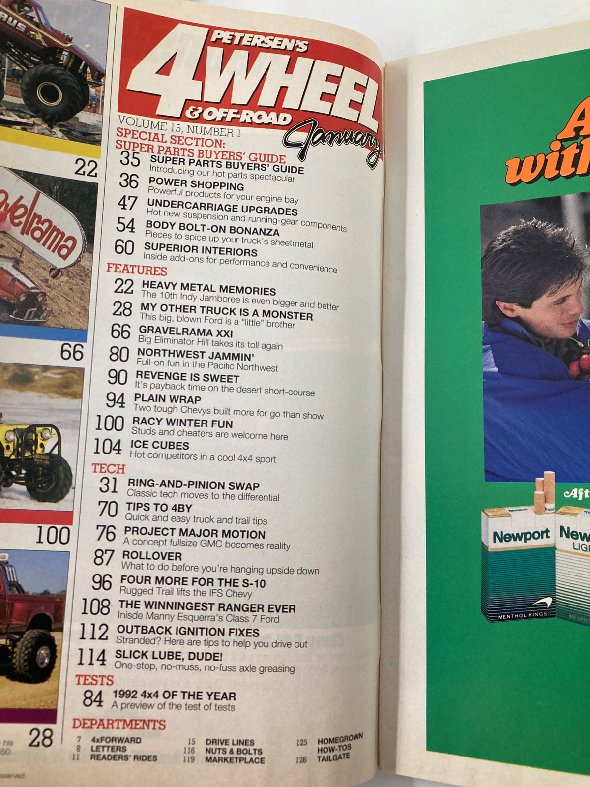 Petersen's 4 Wheel & Off-Road Magazine January 1992 Super Parts Buyers' Guide