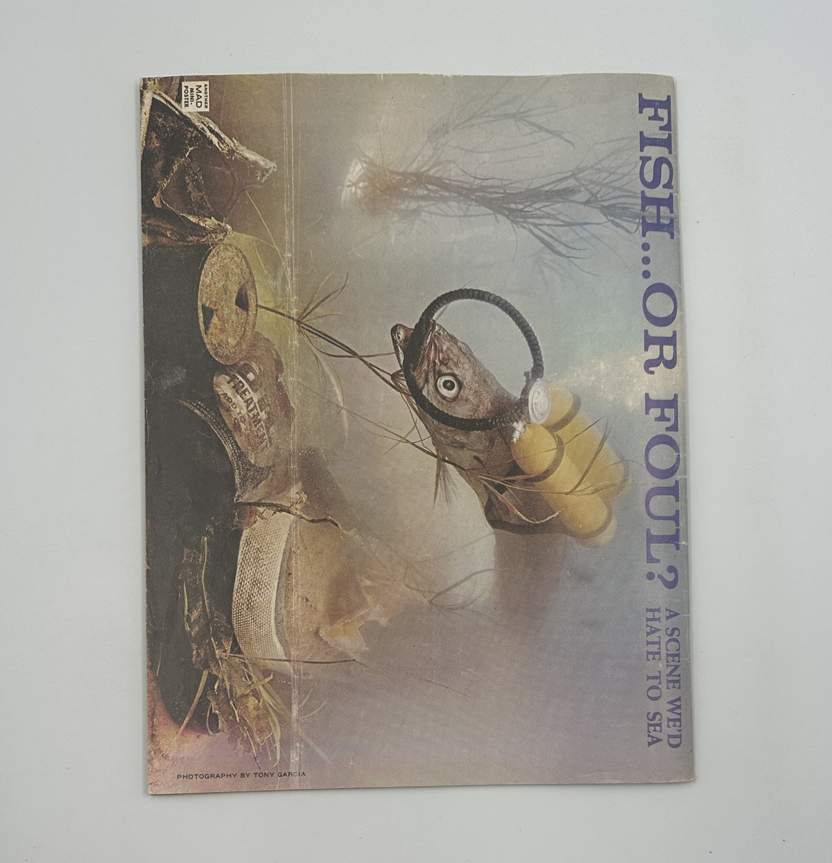Back cover of MAD Magazine No. 179, December 1975, featuring a quirky image titled 'Fish... or Foul?', demonstrating the magazine's playful and humorous spirit.