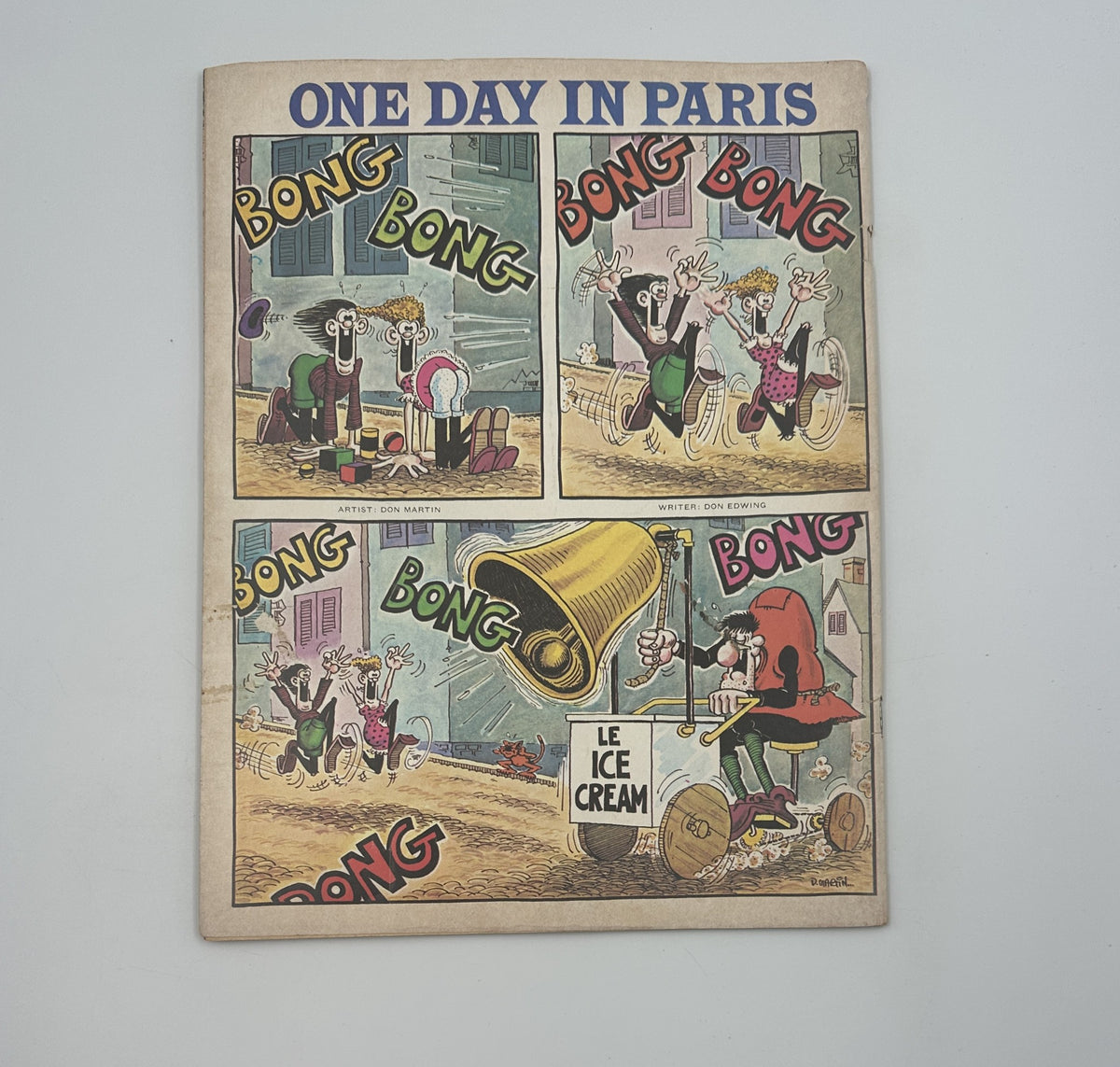 Page from MAD Magazine No. 203 from December 1978 titled 'One Day in Paris', showcasing a comic strip with comedic elements.