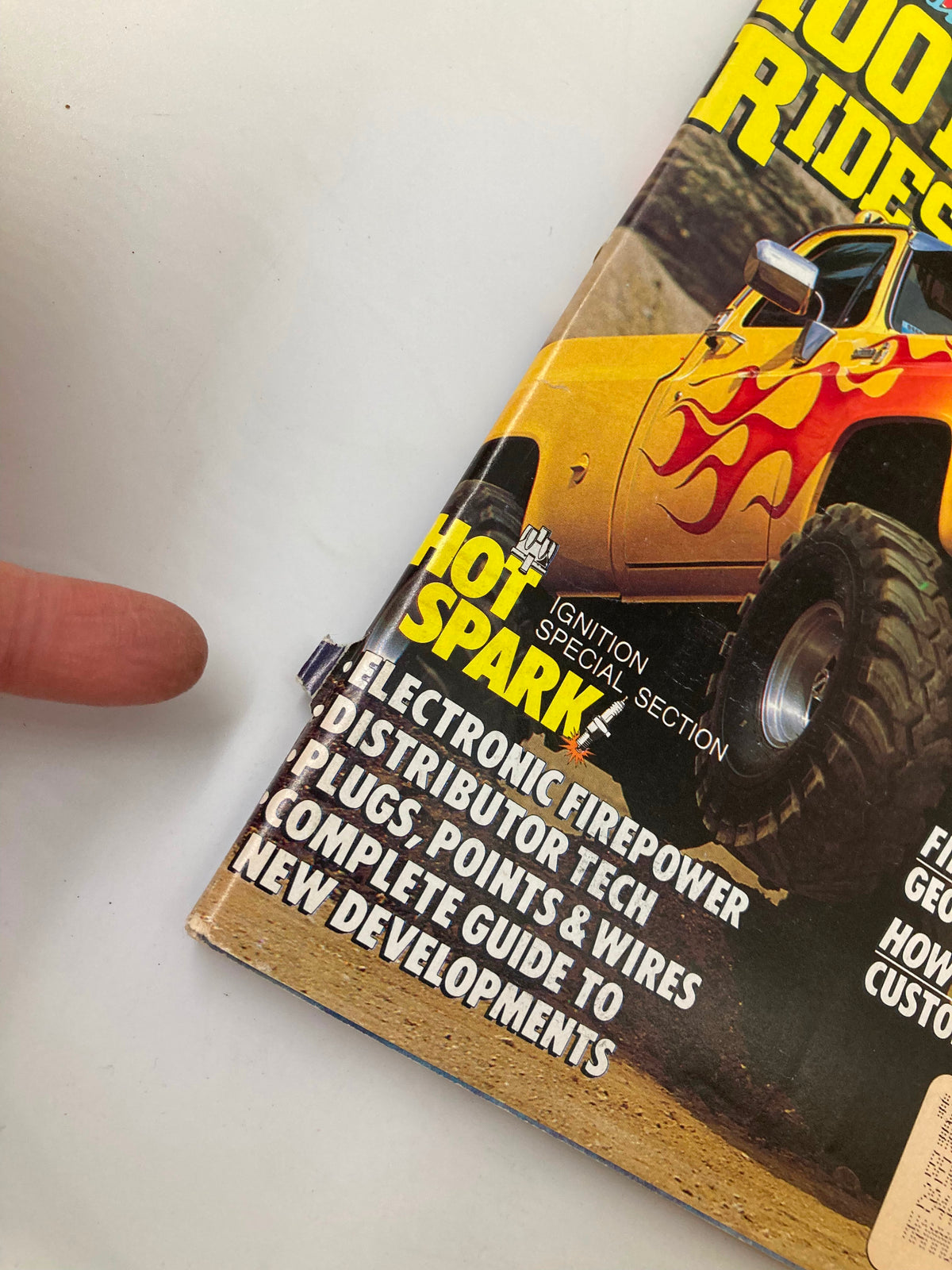 Close-up image of Petersen's 4 Wheel & Off-Road Magazine cover from October 1988, highlighting the 'Hot Spark' ignition special section and details on automotive technology and performance.