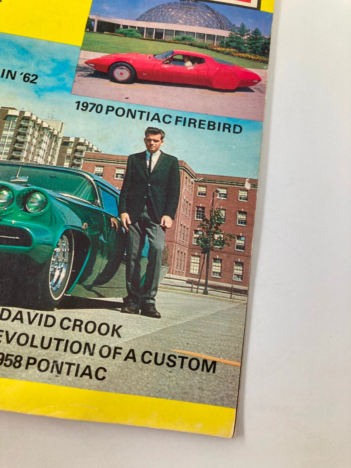 Close-up of the cover of VTG Classic & Custom Magazine September 1983 highlighting David Crook's 1958 Pontiac, showcasing classic automotive culture.