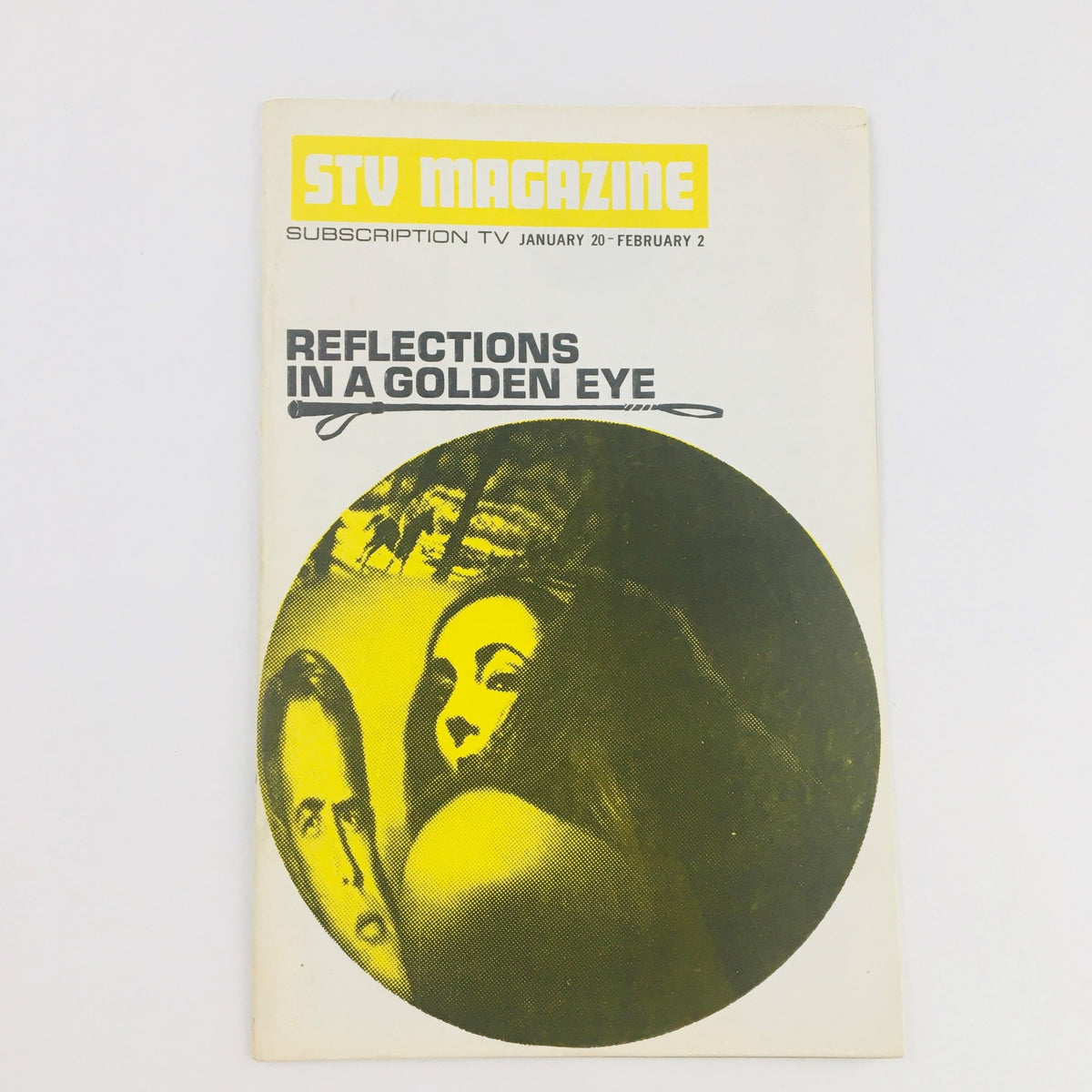 Cover of STV Magazine Subscription TV January 20-February 2, 1967 featuring the title 'Reflections in a Golden Eye' with artistic graphics and iconic imagery from the era.