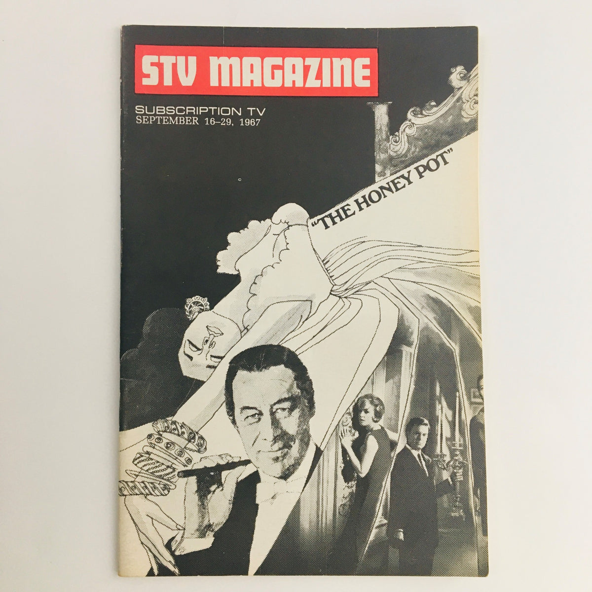 Cover of STV Magazine September 16-29, 1967 featuring Rex Harrison in 'The Honey Pot' with vintage theater-themed illustrations.