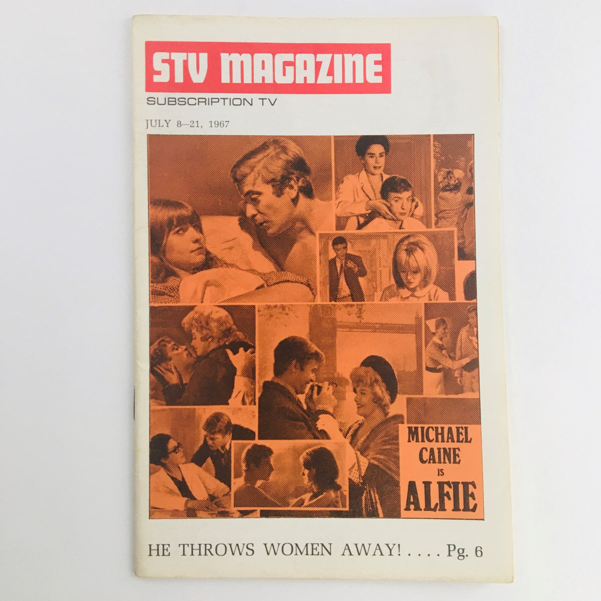 Cover of STV Magazine Subscription TV July 8-21, 1967 featuring Michael Caine as Alfie with images from the film.