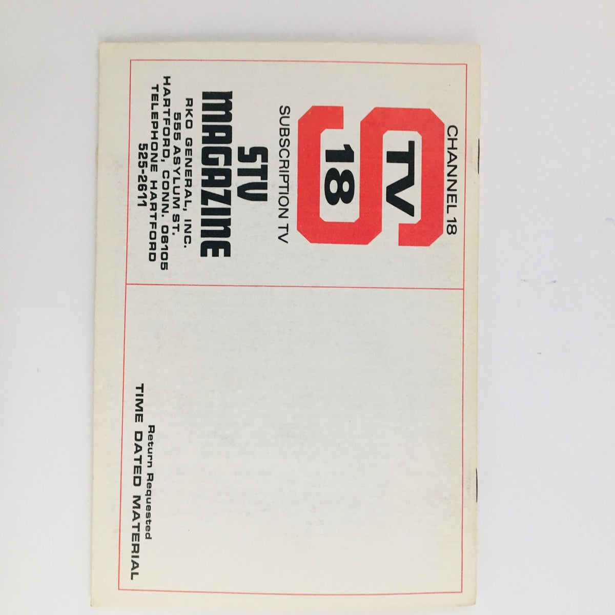 Back cover of STV Magazine Subscription TV April 1967 displaying the publication's branding and subscription information.