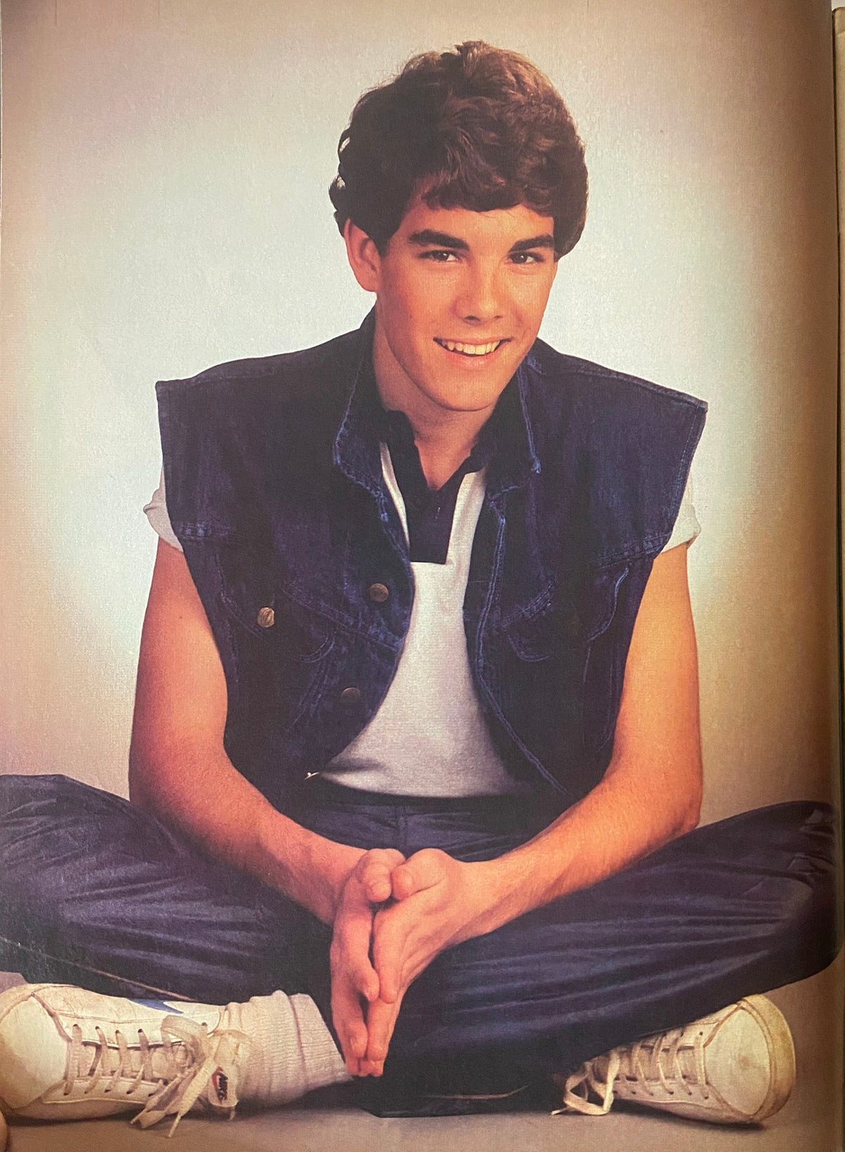Teen Beat Magazine July 1983 featuring a smiling young man in a denim vest and seated pose, representing the pop culture of the 80s.