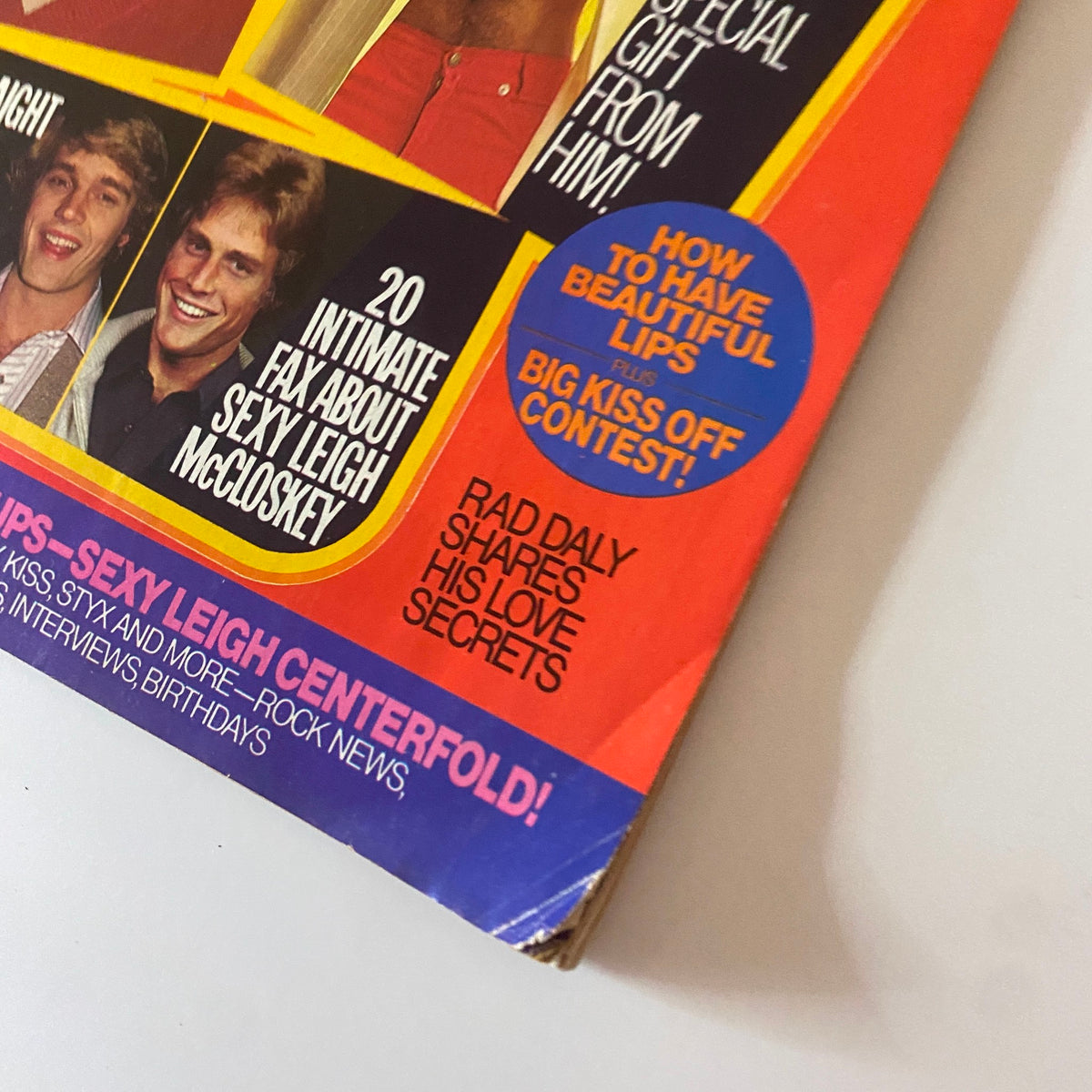 Close-up of Teen Beat Magazine May 1981 cover, showcasing articles about Scott Baio, David Lee Roth, and Brooke Shields.