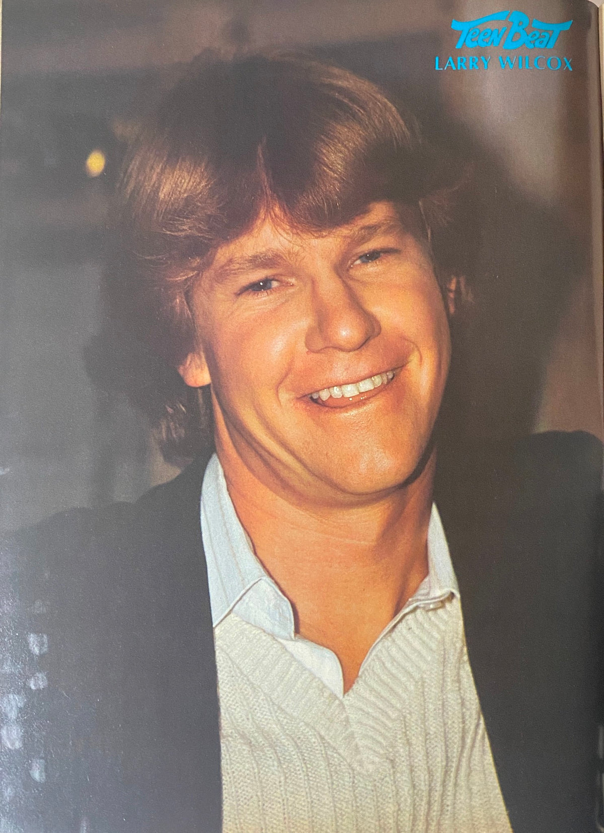 Full-page feature of Larry Wilcox from Teen Beat Magazine September 1980, capturing his charming smile and signature hairstyle.