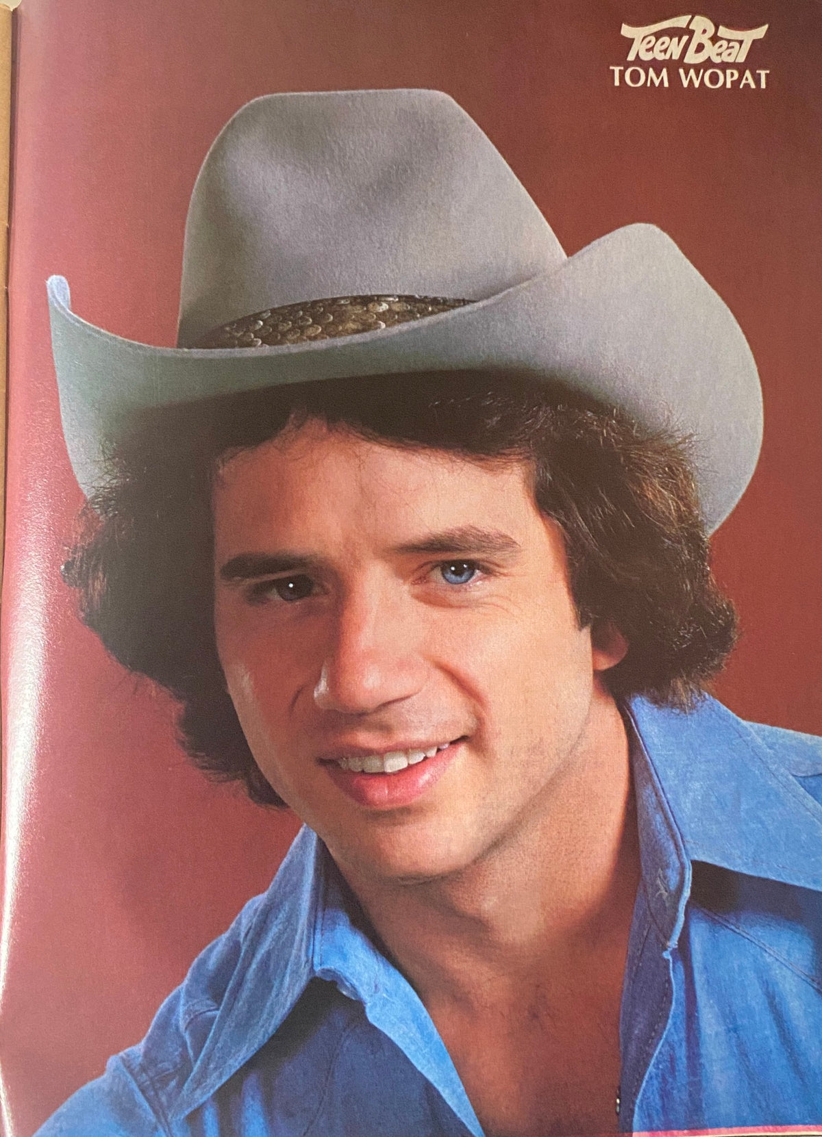 Teen Beat Magazine June 1980 featuring Tom Wopat wearing a cowboy hat, smiling handsomely for fans of 'The Dukes of Hazzard'.