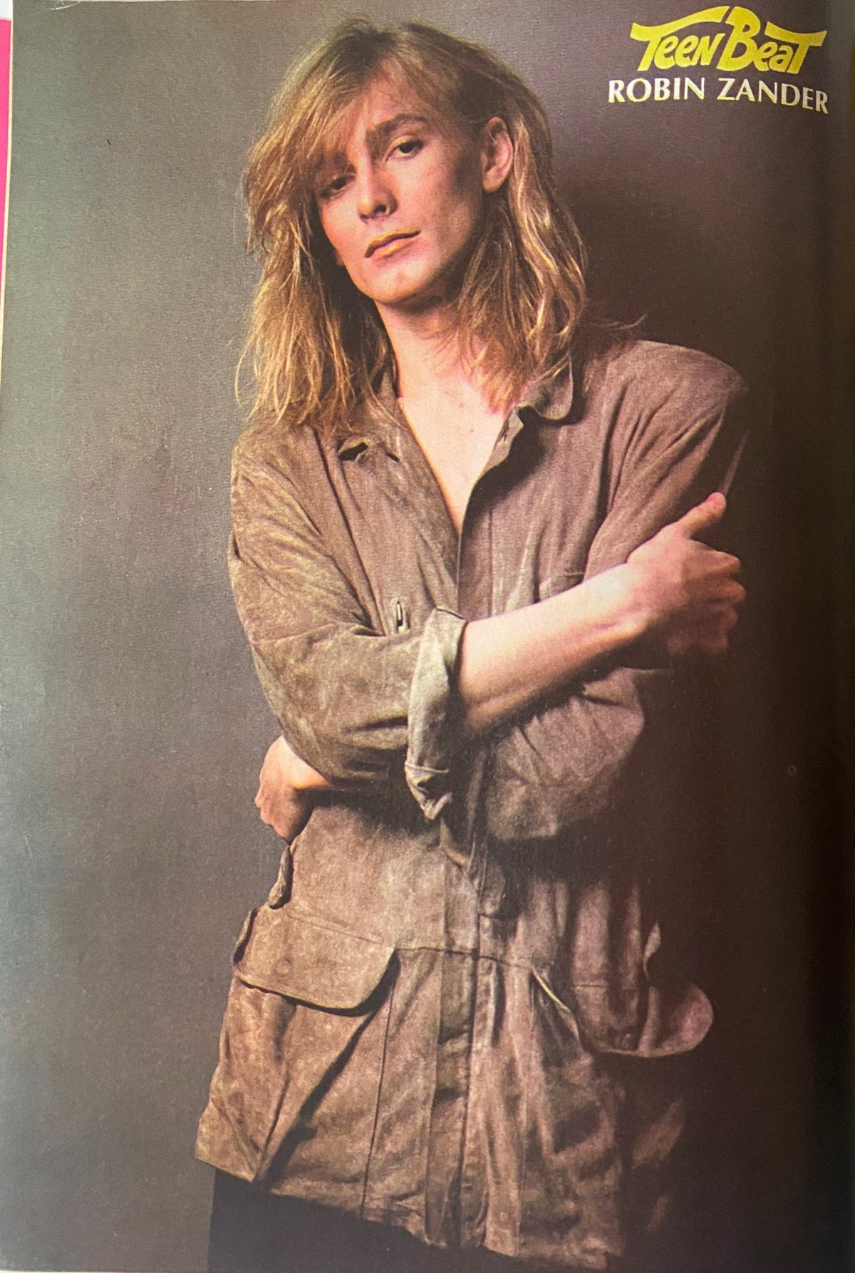 Image of Robin Zander from Teen Beat Magazine May 1981, highlighting the rock star's style and presence amidst the magazine's popular teen content.